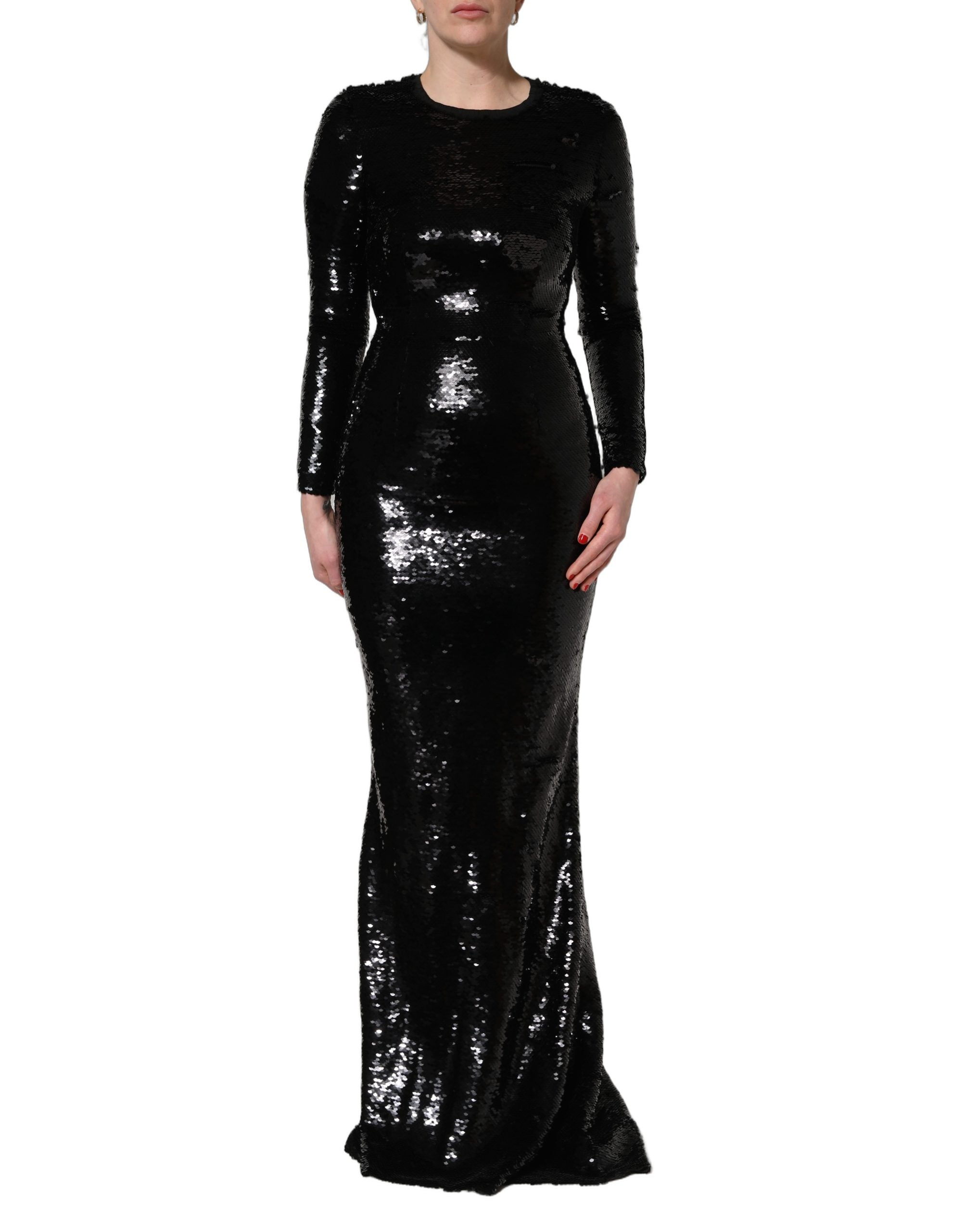 Dolce & Gabbana Black Bodycon Mermaid Sequinned Gown Dress Dolce & Gabbana