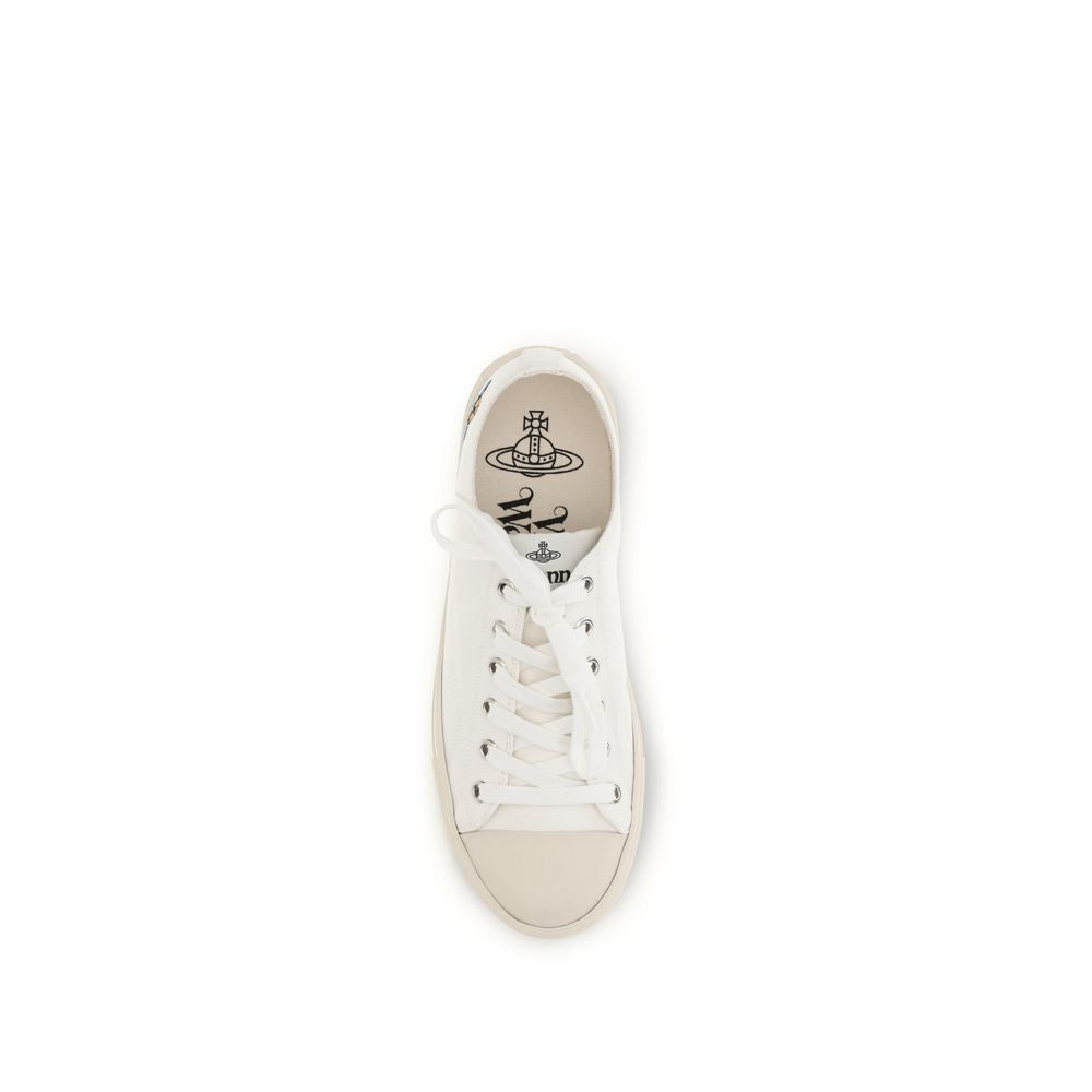 Vivienne Westwood White Fabric Low Top Sneakers Vivienne Westwood