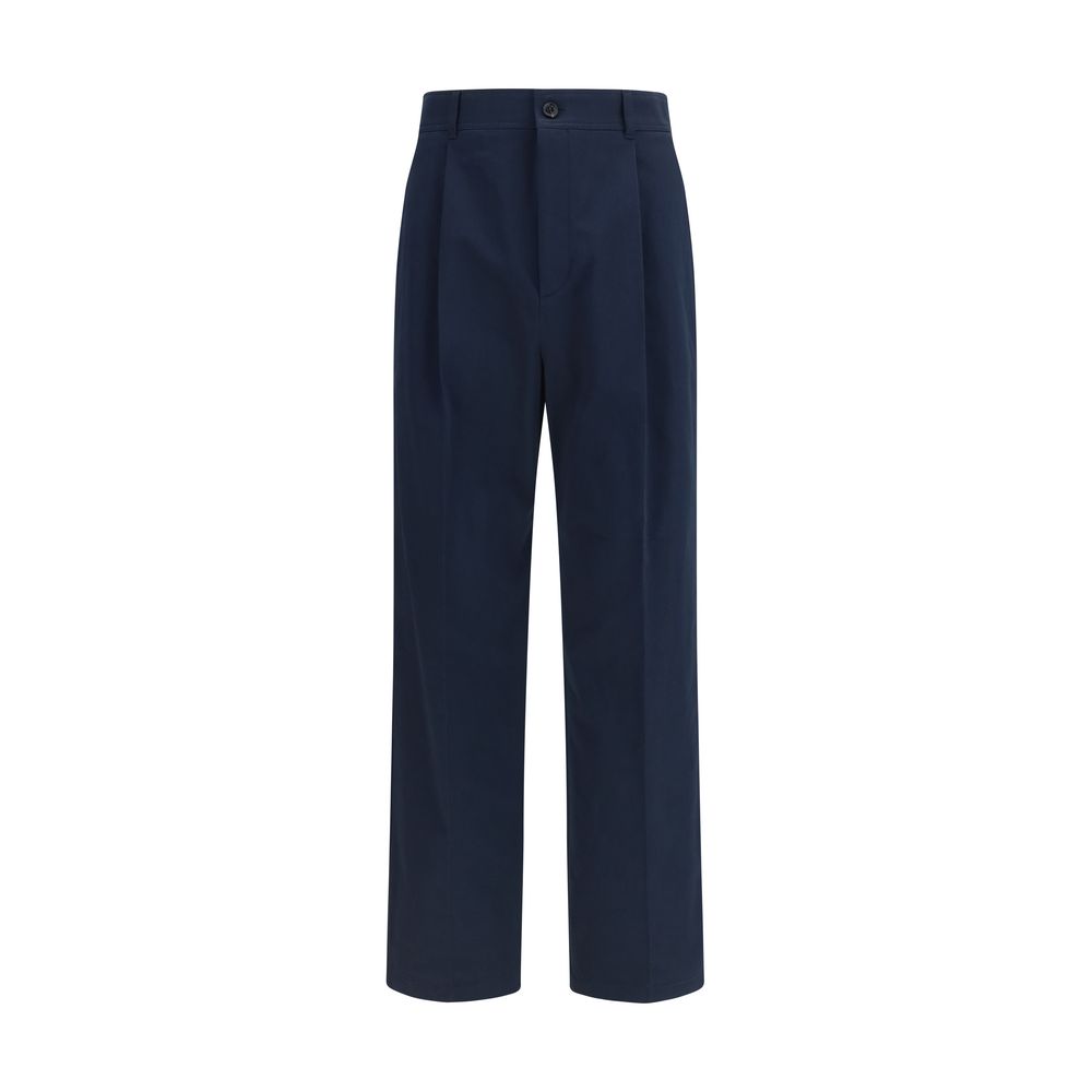Valentino Blue Cotton Casual Pants Valentino