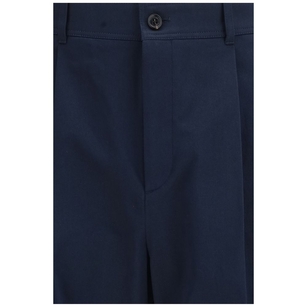 Valentino Blue Cotton Casual Pants Valentino