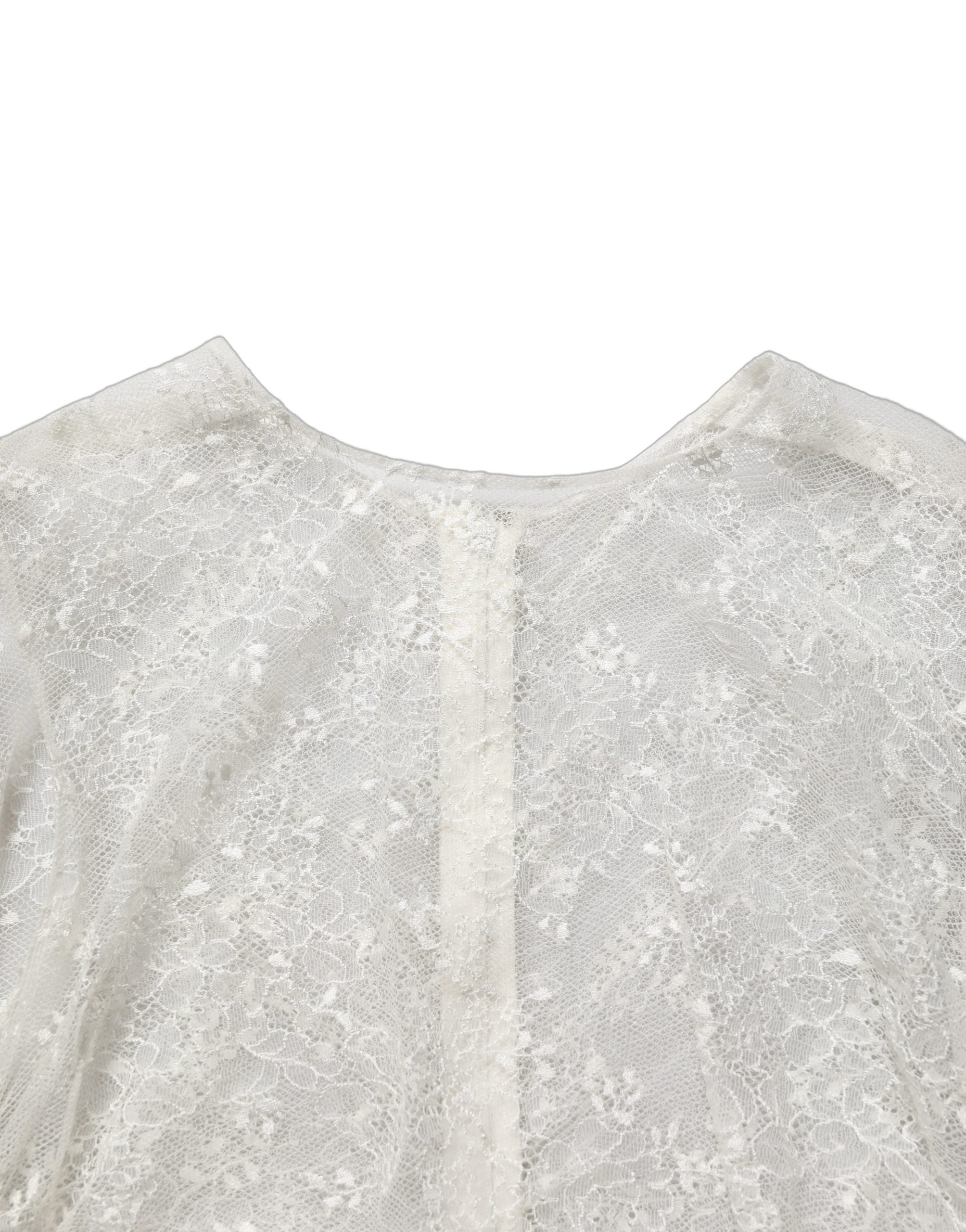 Dolce & Gabbana White Floral Lace Sheer Sleeveless Midi Dress Dolce & Gabbana