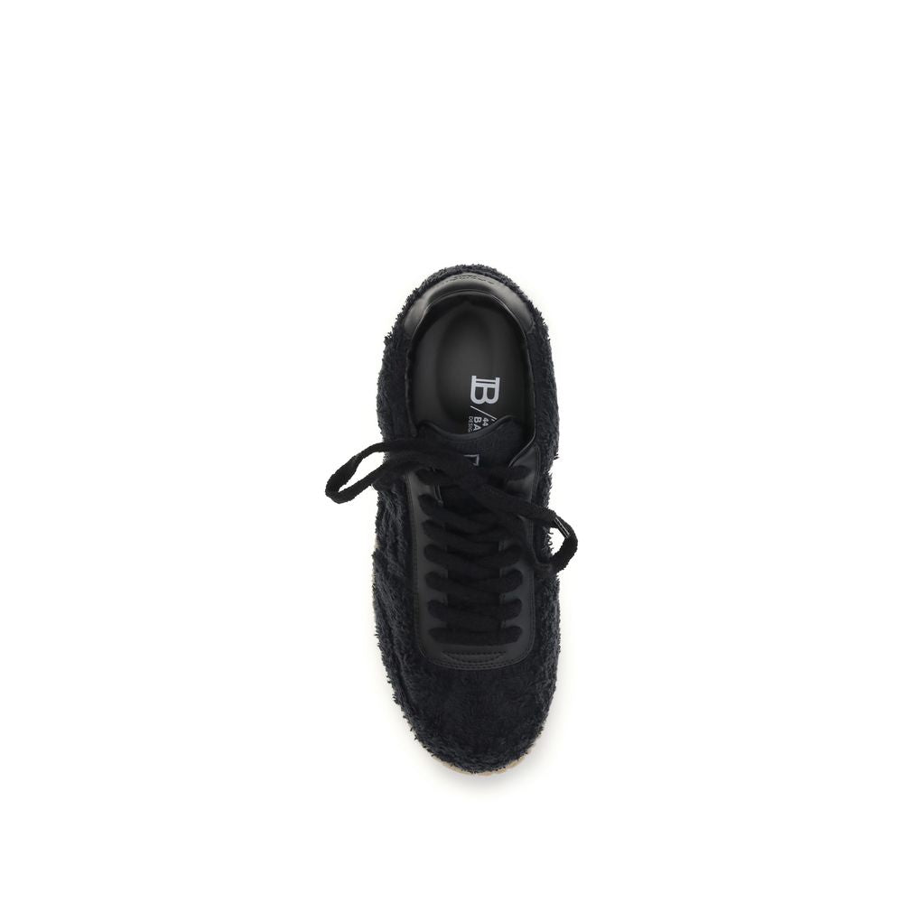 Balmain Black Suede Leather Low Top Sneakers Balmain