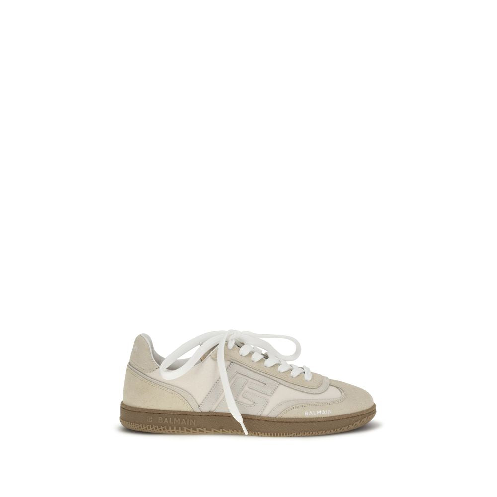 Balmain Beige Suede Leather Athletic Sneakers Balmain