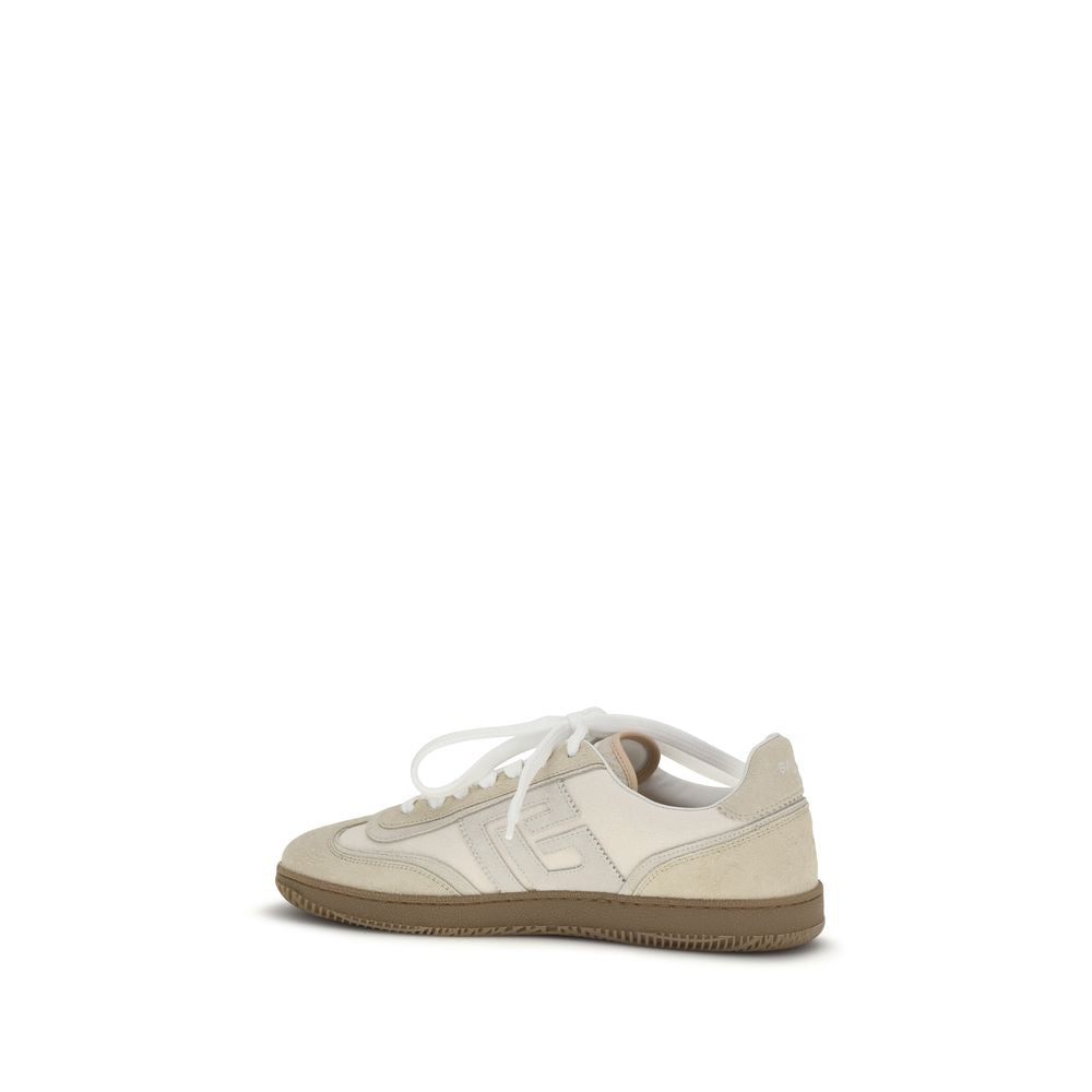 Balmain Beige Suede Leather Athletic Sneakers Balmain
