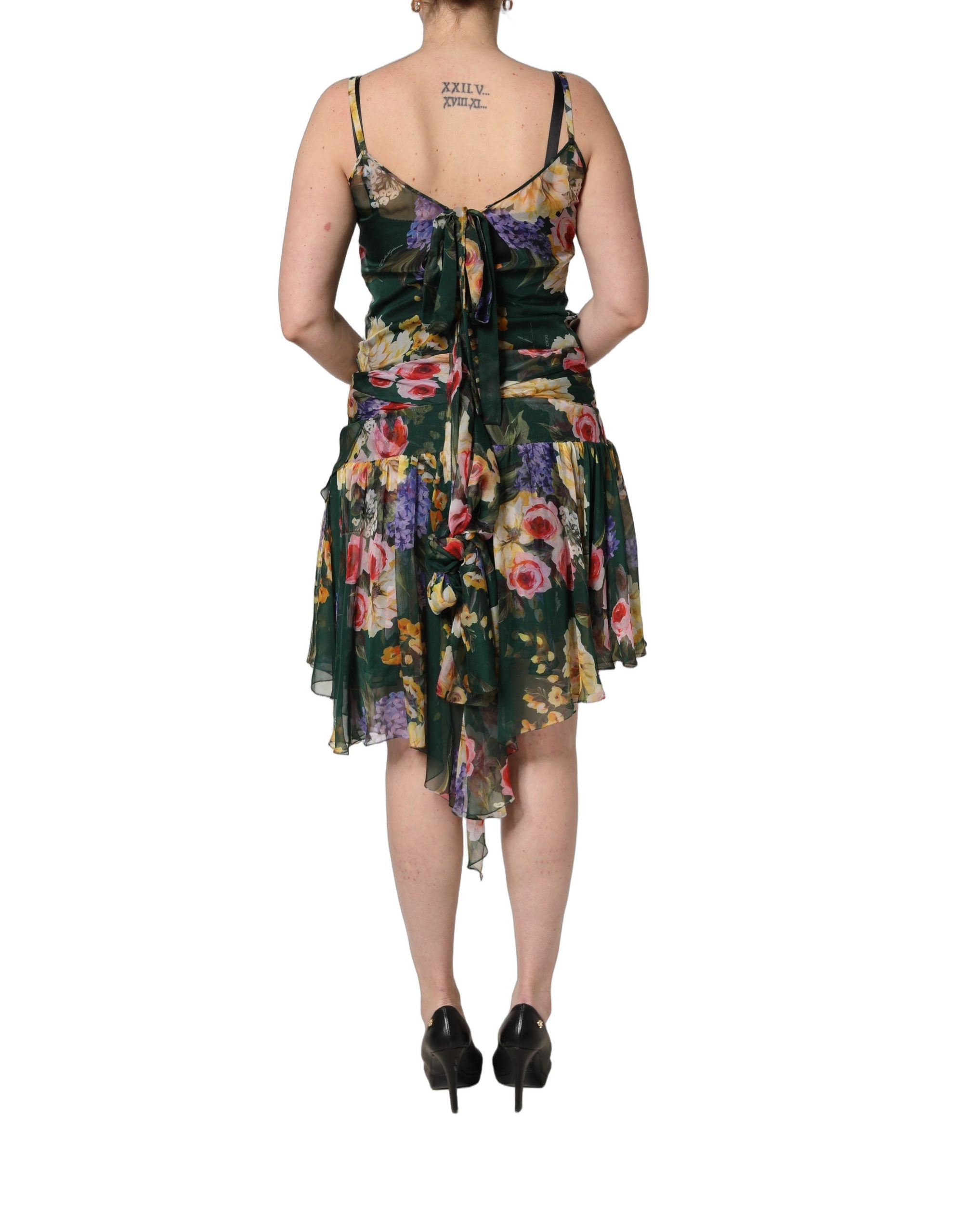 Dolce & Gabbana Multicolor Floral Print Sleeveless Mini Dress Dolce & Gabbana