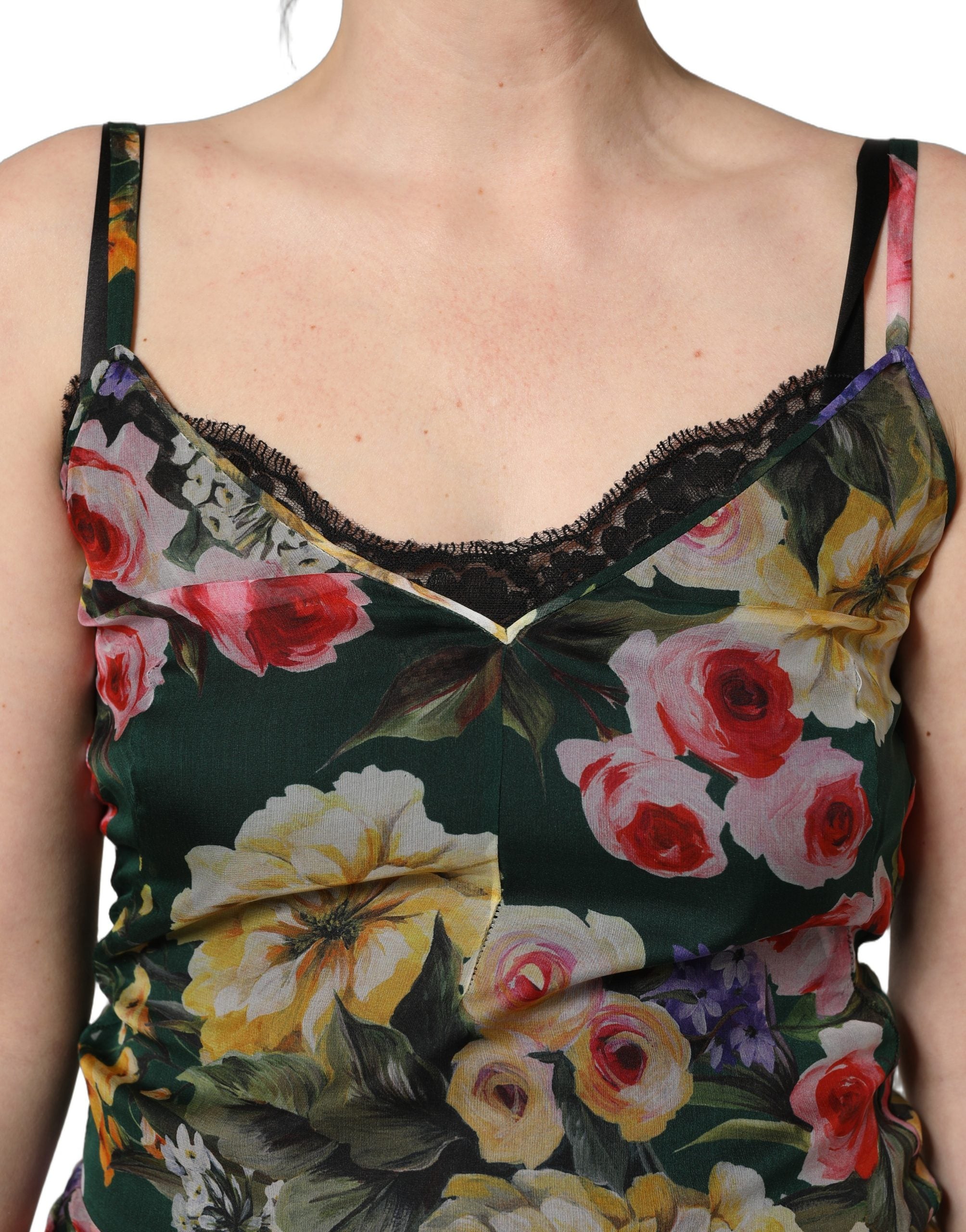 Dolce & Gabbana Multicolor Floral Print Sleeveless Mini Dress Dolce & Gabbana