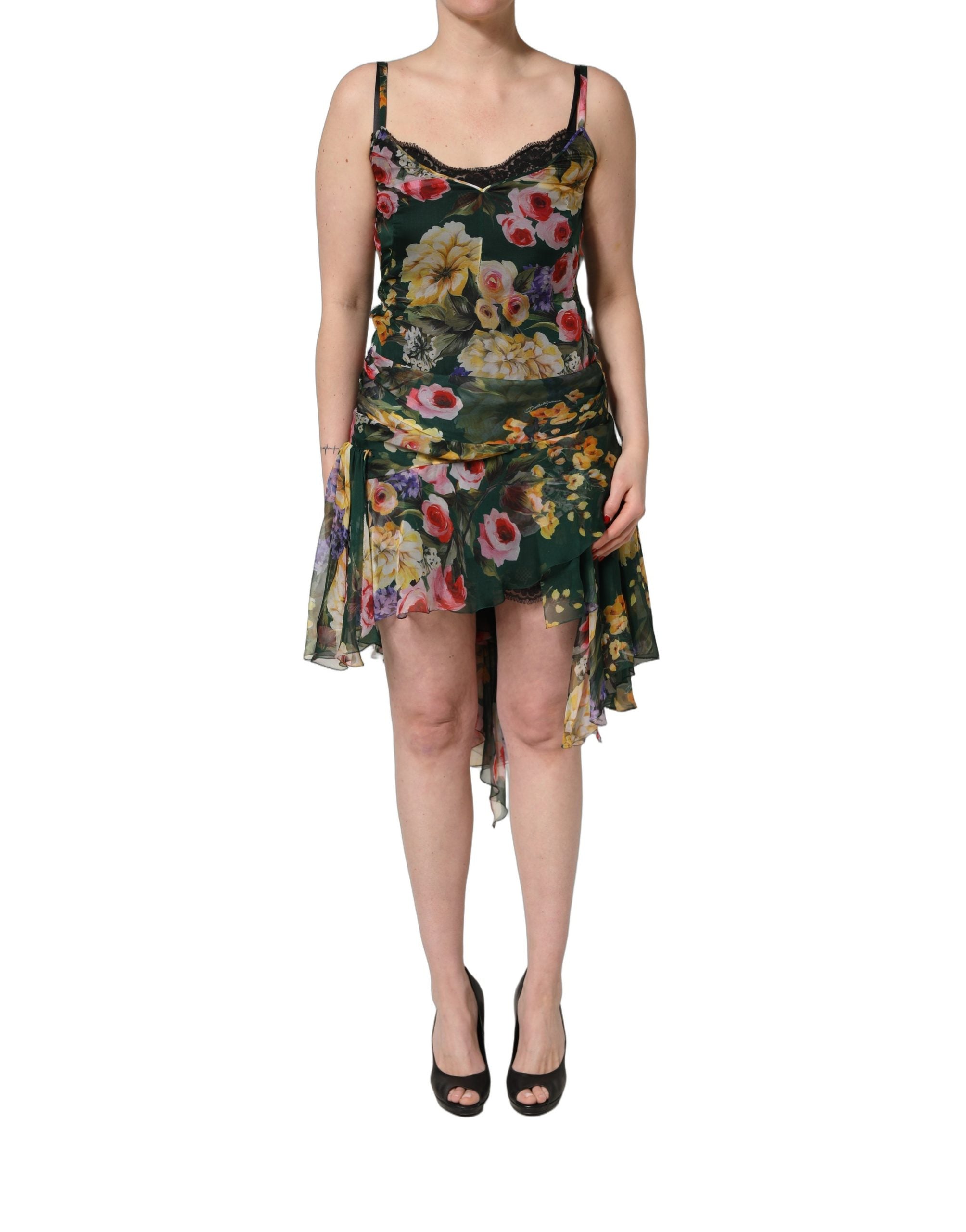 Dolce & Gabbana Multicolor Floral Print Sleeveless Mini Dress Dolce & Gabbana