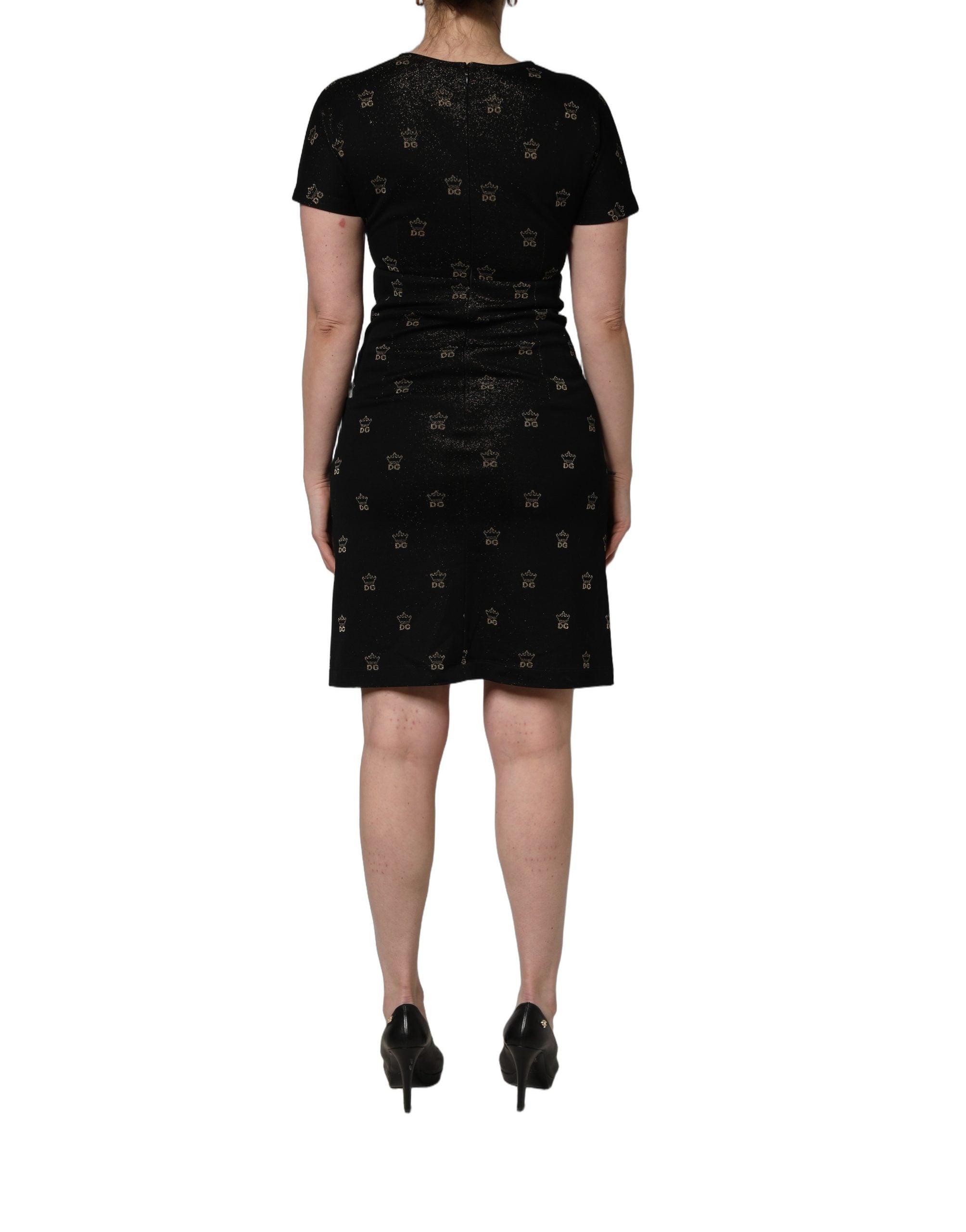 Dolce & Gabbana Black DG Crown Short-Sleeve Sheath Dress Dolce & Gabbana