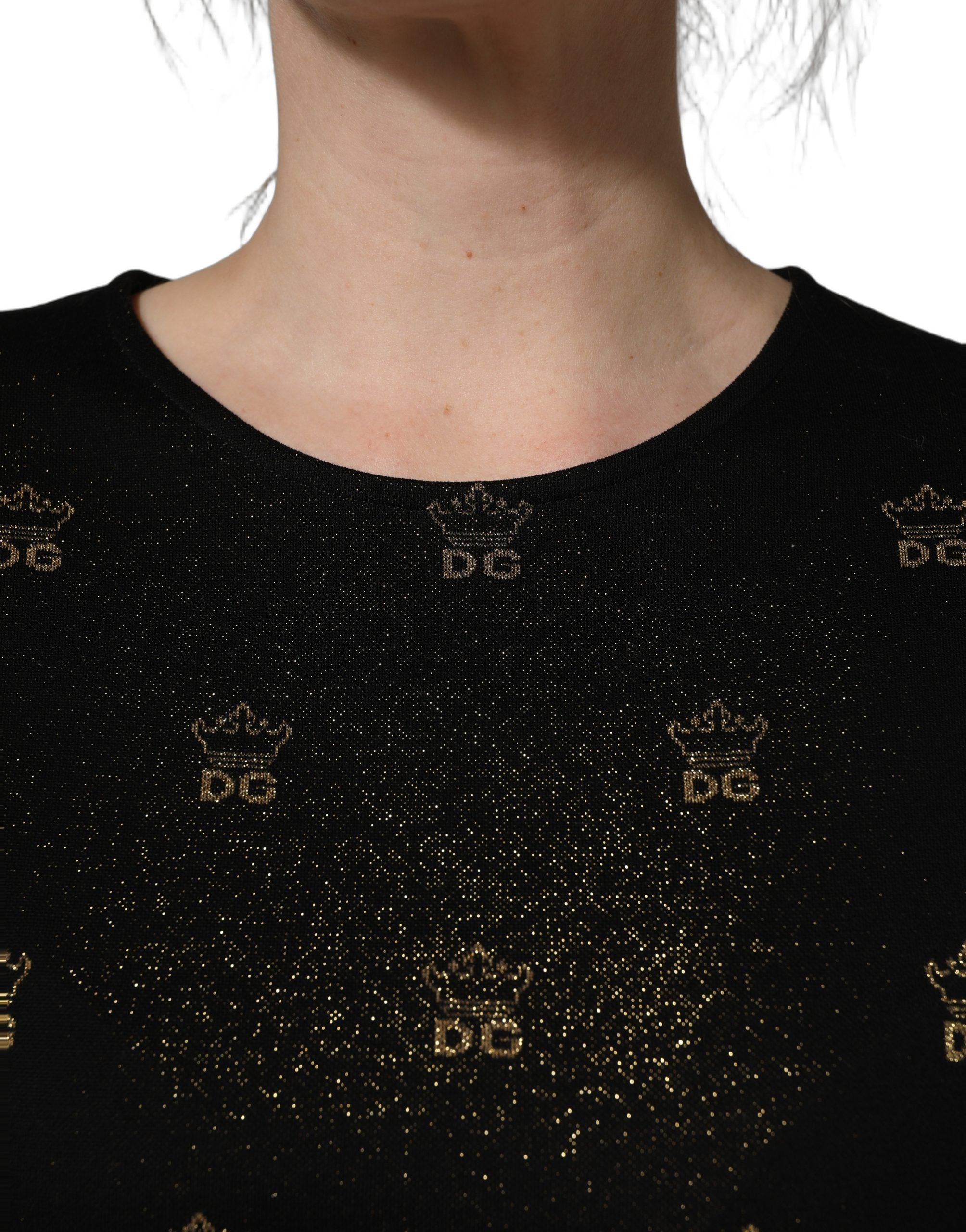 Dolce & Gabbana Black DG Crown Short-Sleeve Sheath Dress Dolce & Gabbana