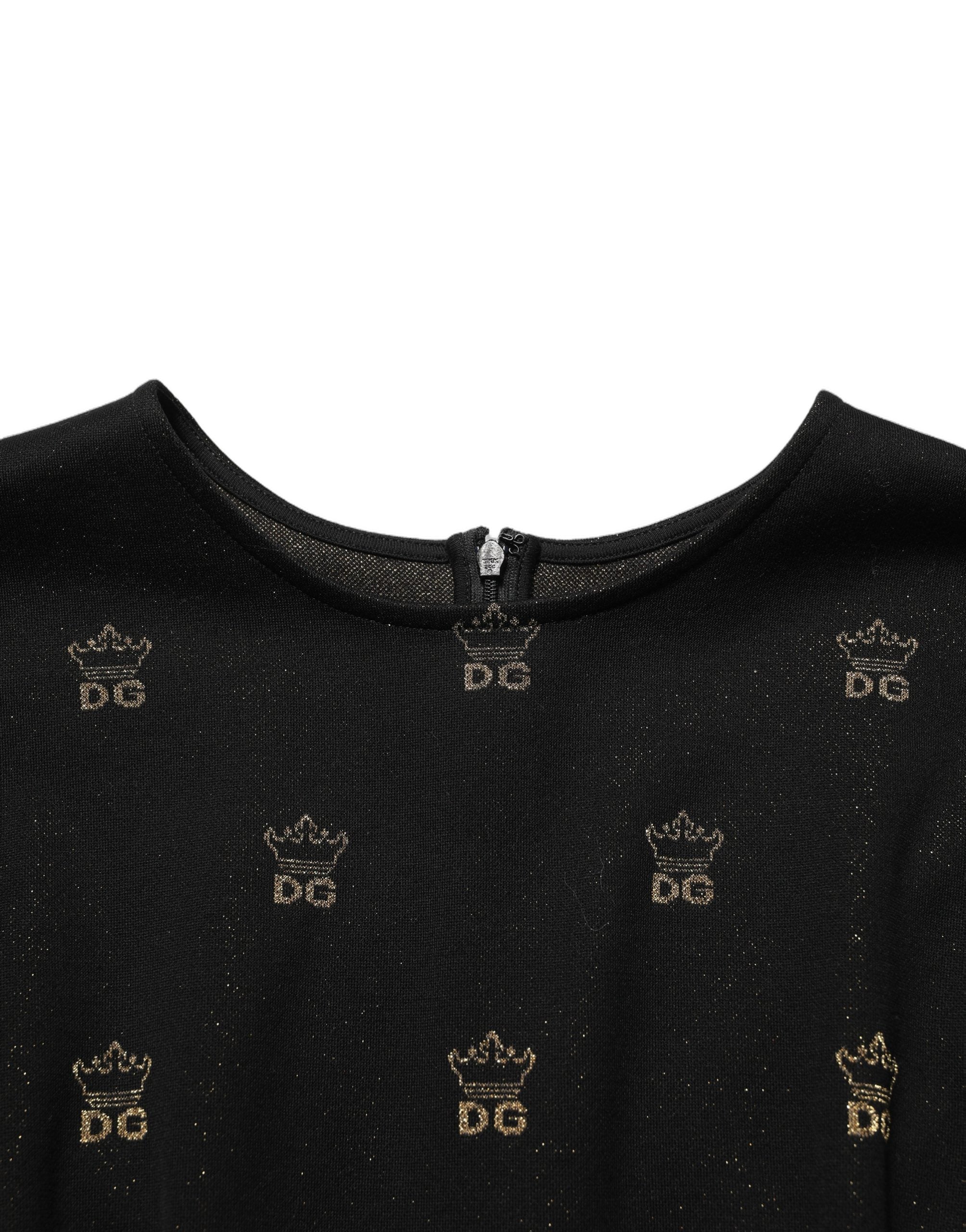 Dolce & Gabbana Black DG Crown Short-Sleeve Sheath Dress Dolce & Gabbana