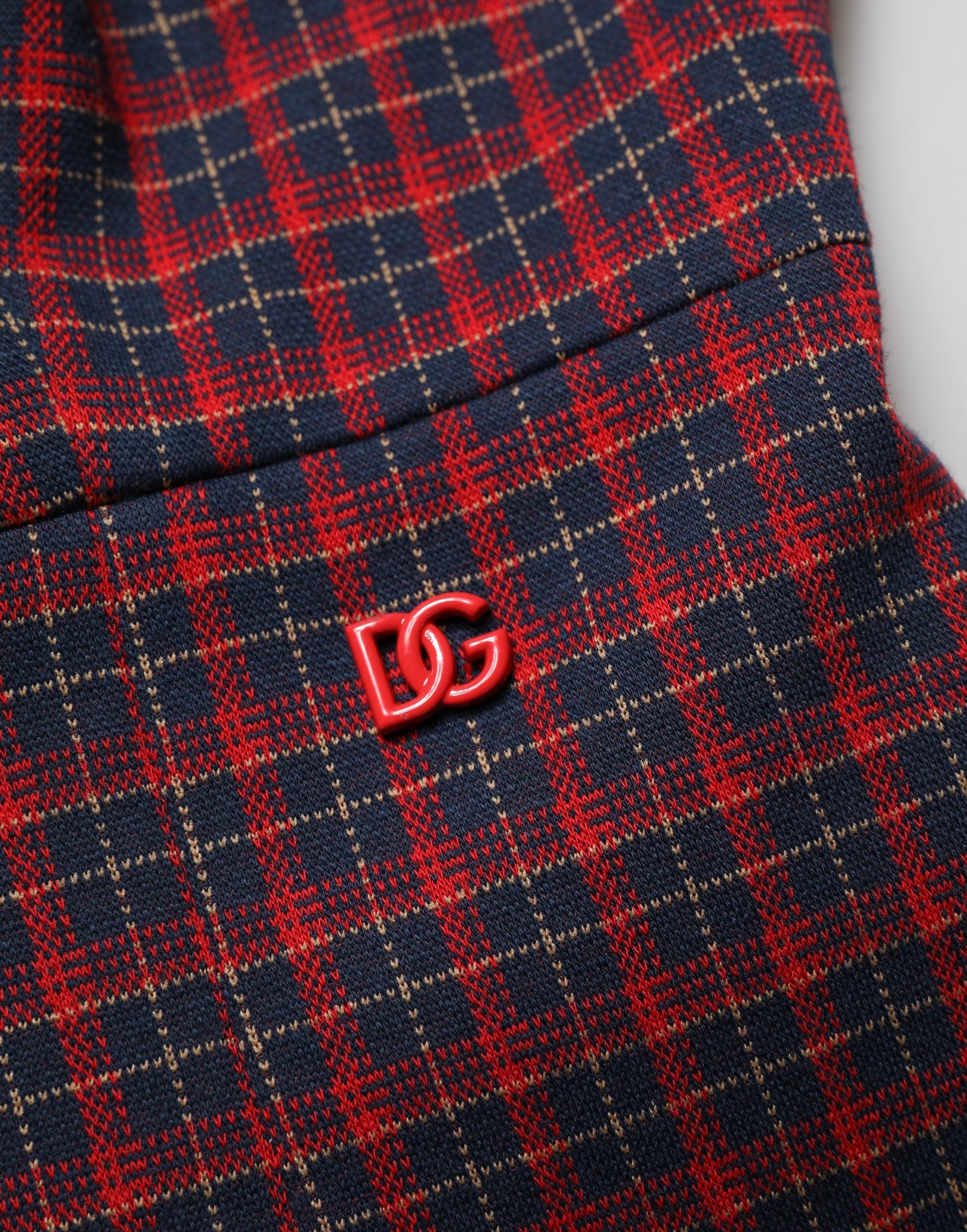 Dolce & Gabbana Red Black Checkered ShortSleeve Sheath Dress Dolce & Gabbana