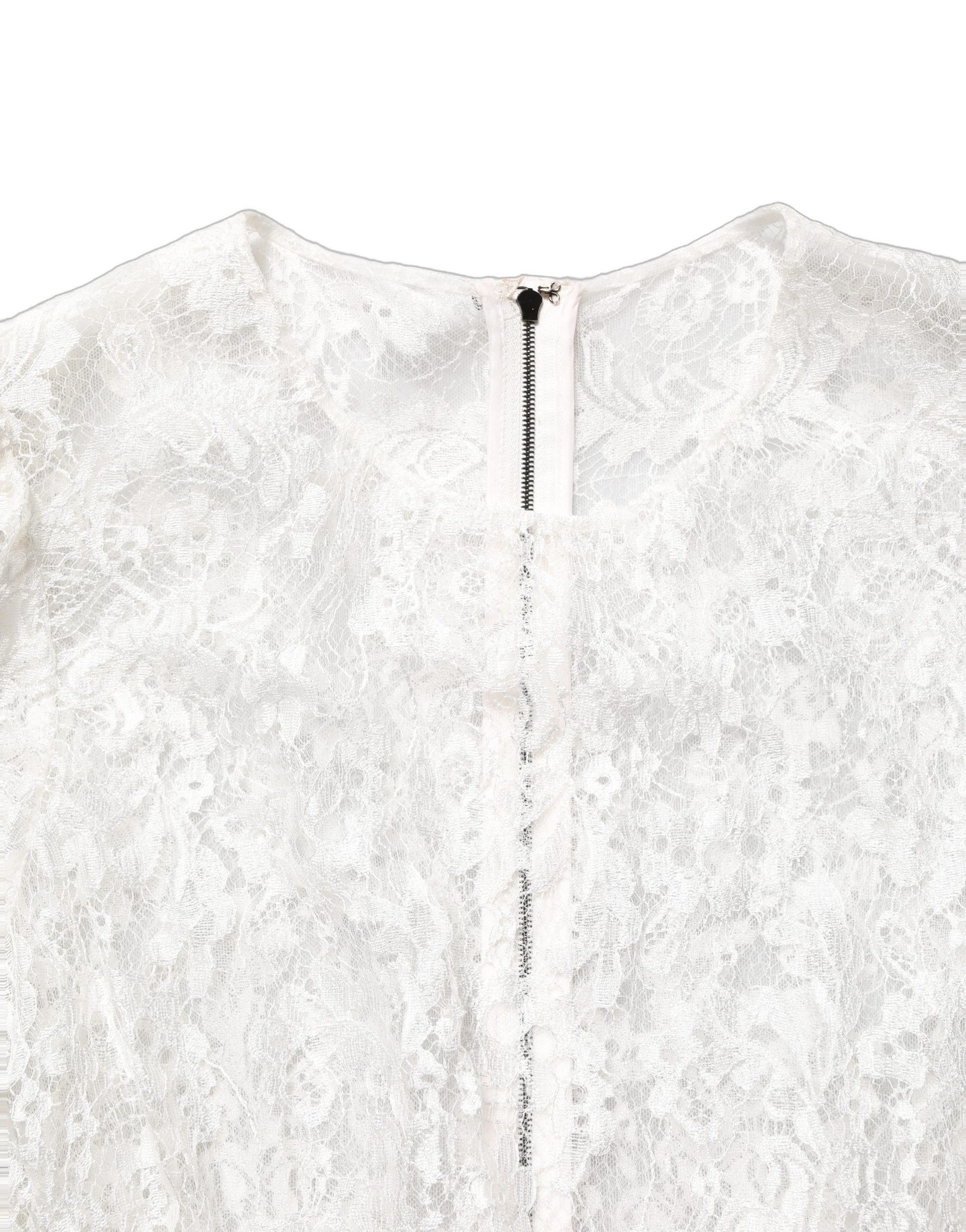 Dolce & Gabbana White Lace Top Embellished Black Skirt Dress Dolce & Gabbana