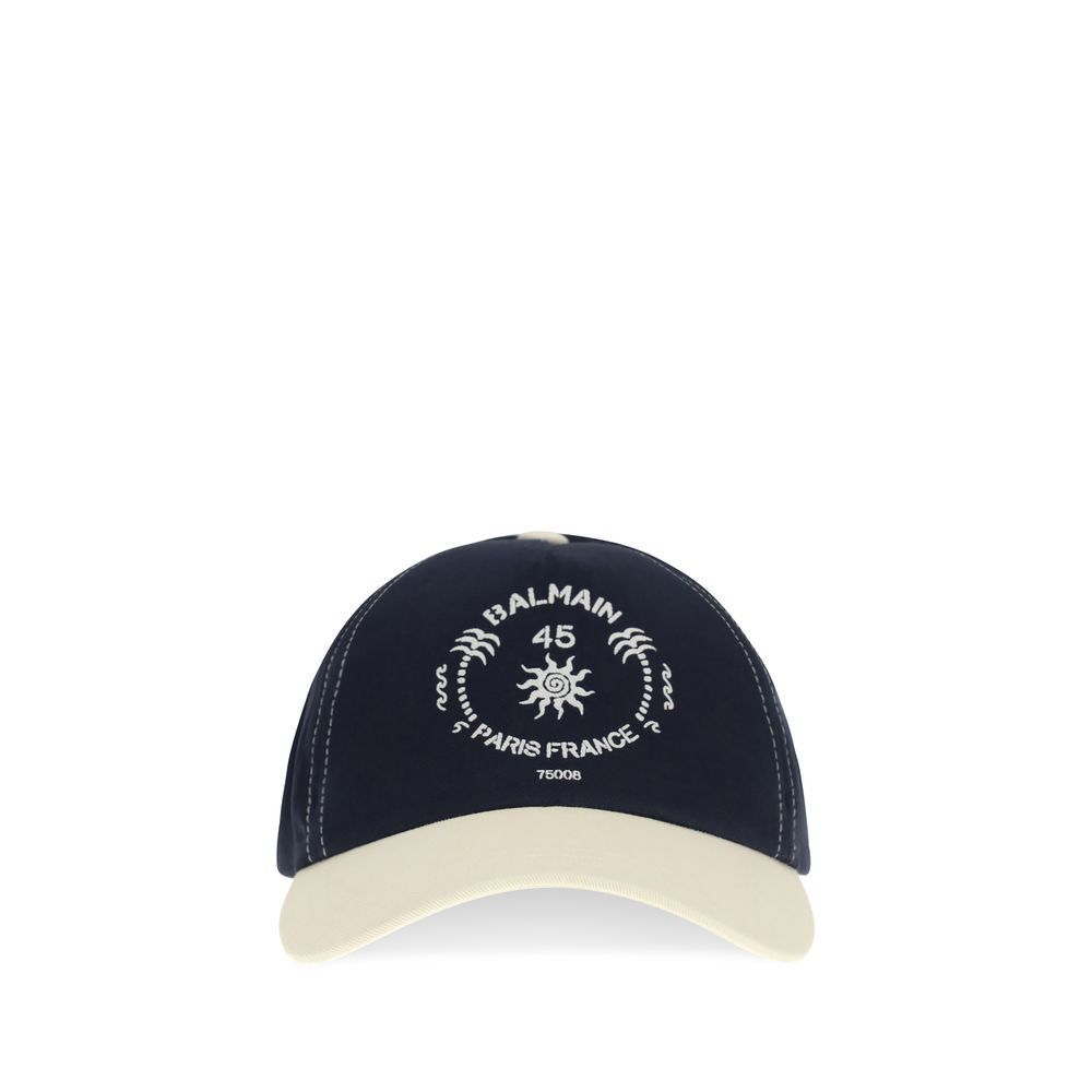 Balmain Blue Cotton Cap (Baseball Hat) Balmain