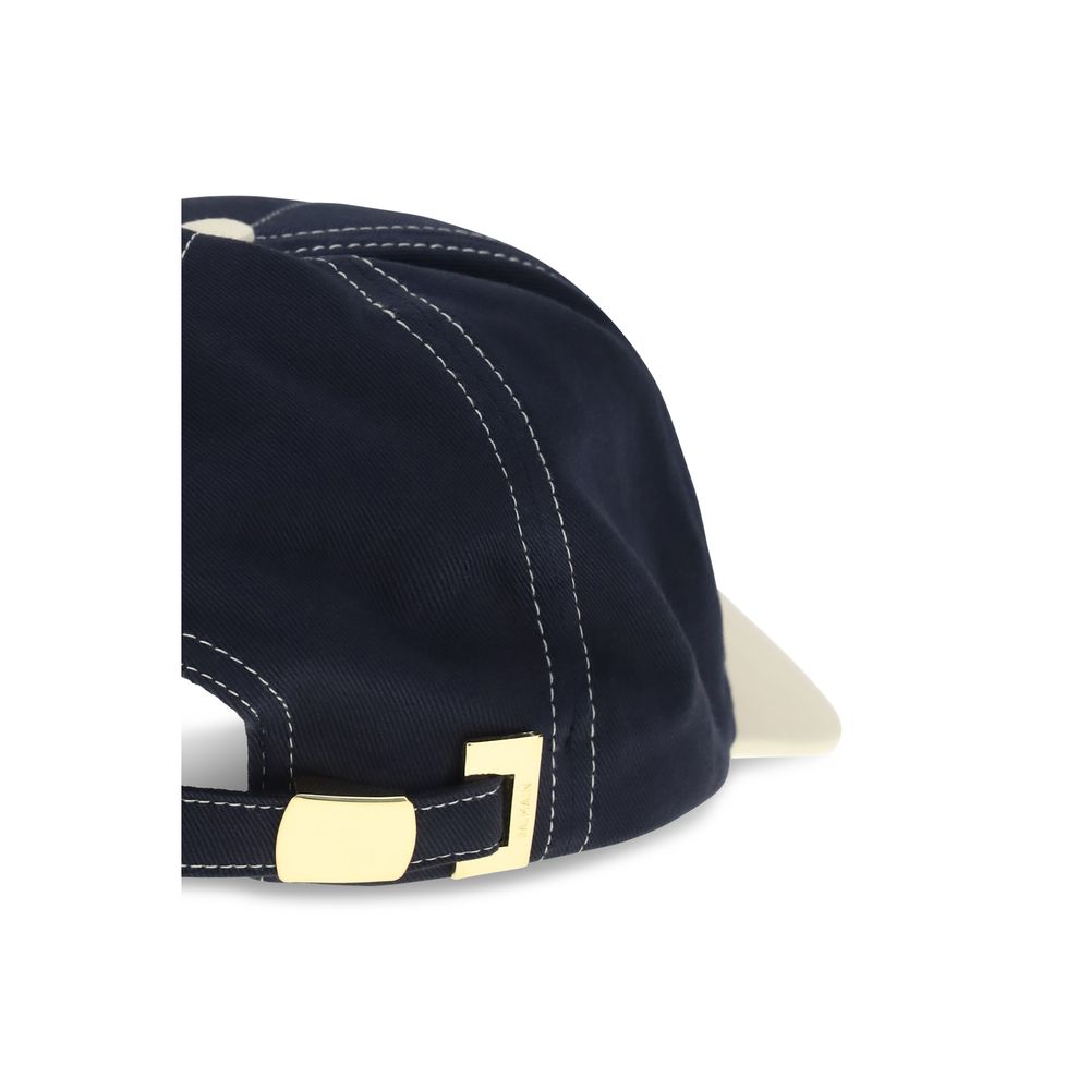 Balmain Blue Cotton Cap (Baseball Hat) Balmain