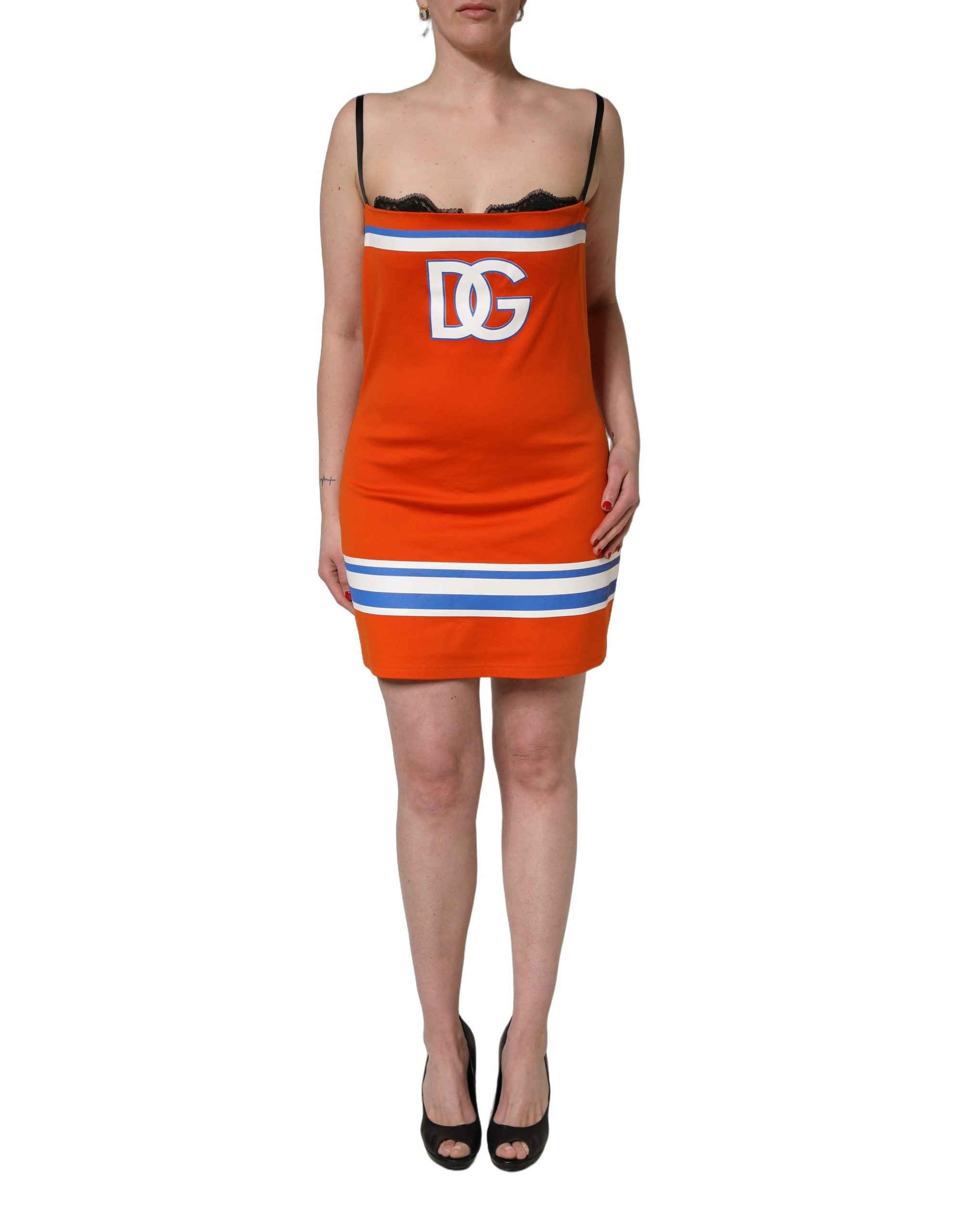 Dolce & Gabbana Orange Cotton Superbowl Football Inspired Mini Dress Dolce & Gabbana