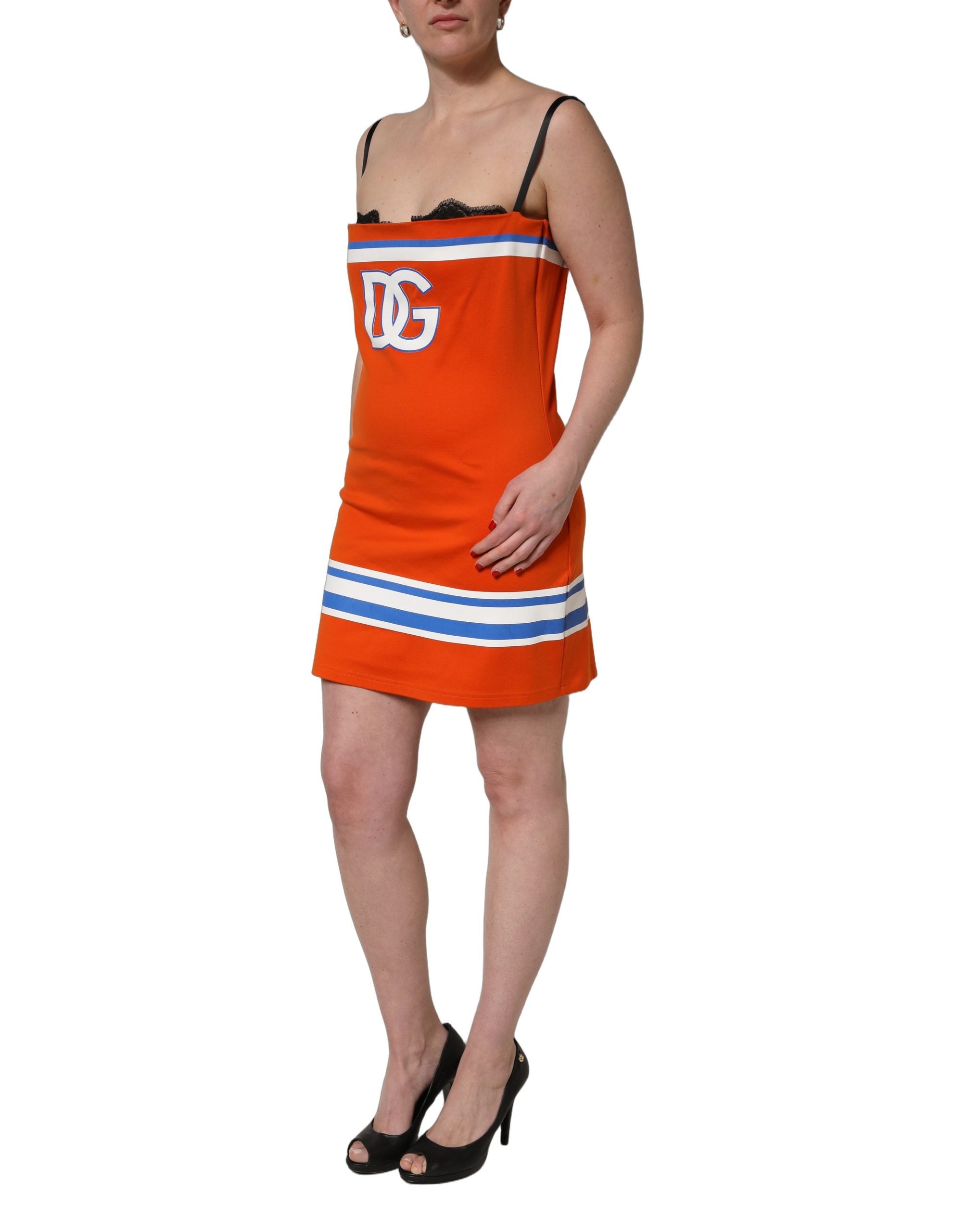 Dolce & Gabbana Orange Cotton Superbowl Football Inspired Mini Dress Dolce & Gabbana