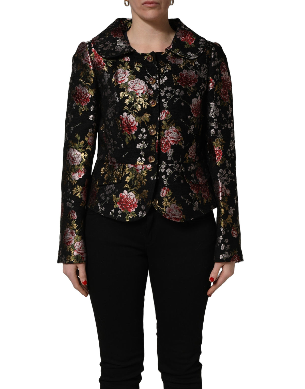 Dolce & Gabbana Multicolor Floral Brocade Blazer Jacket