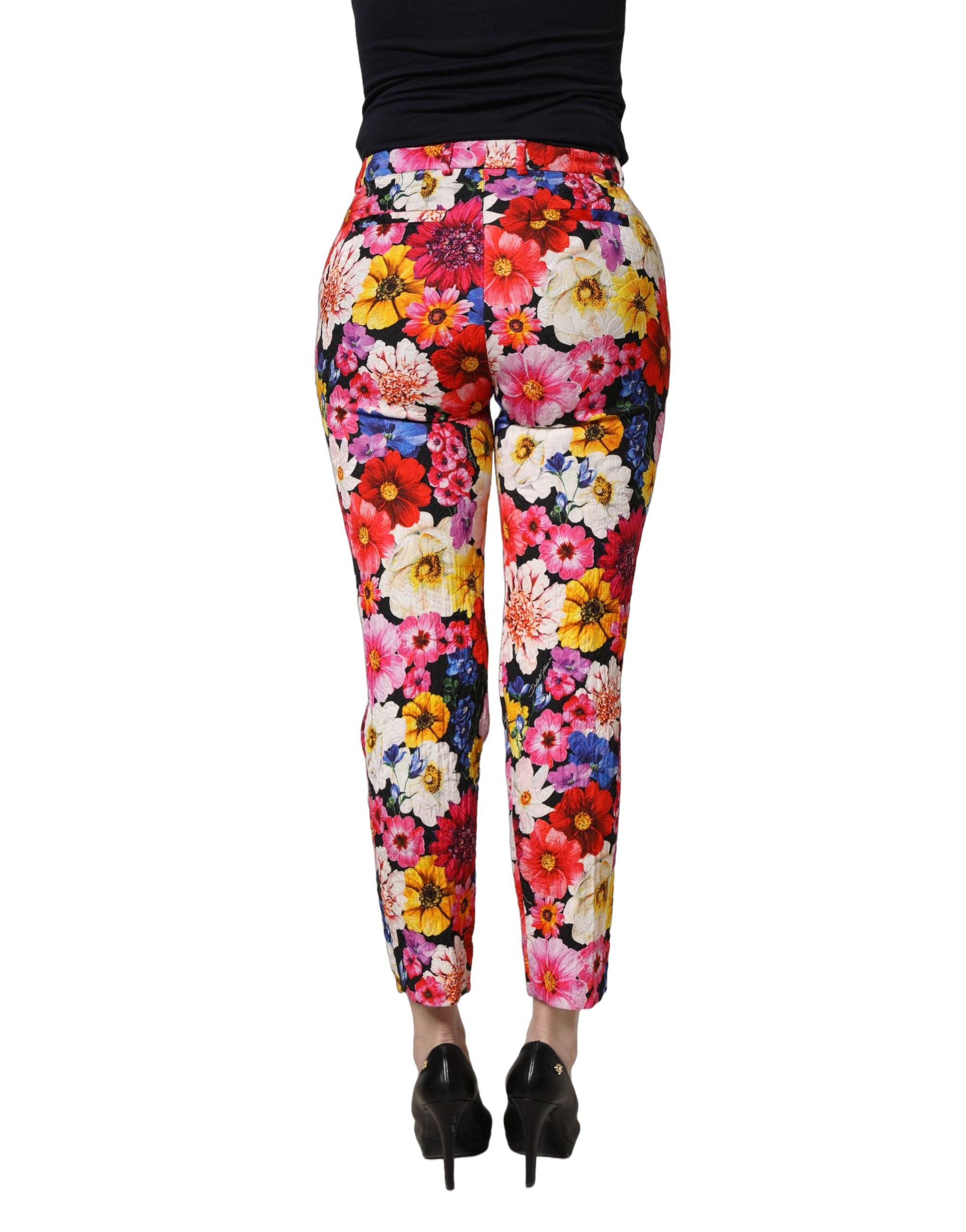Dolce & Gabbana Multicolor Floral Print Tapered Trouser Pants Dolce & Gabbana