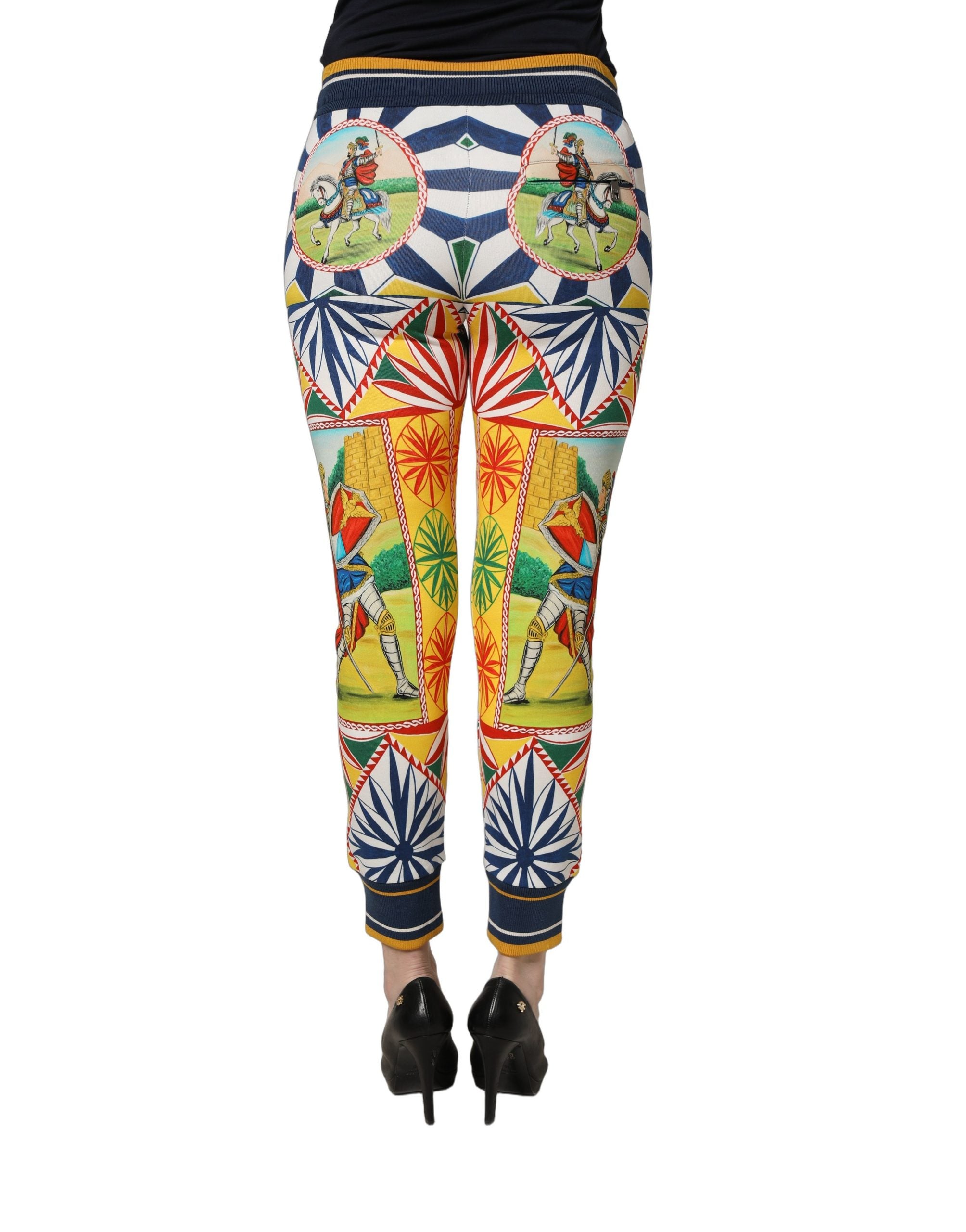 Dolce & Gabbana Multicolor Siciliano Saretto Joggers Pants Dolce & Gabbana