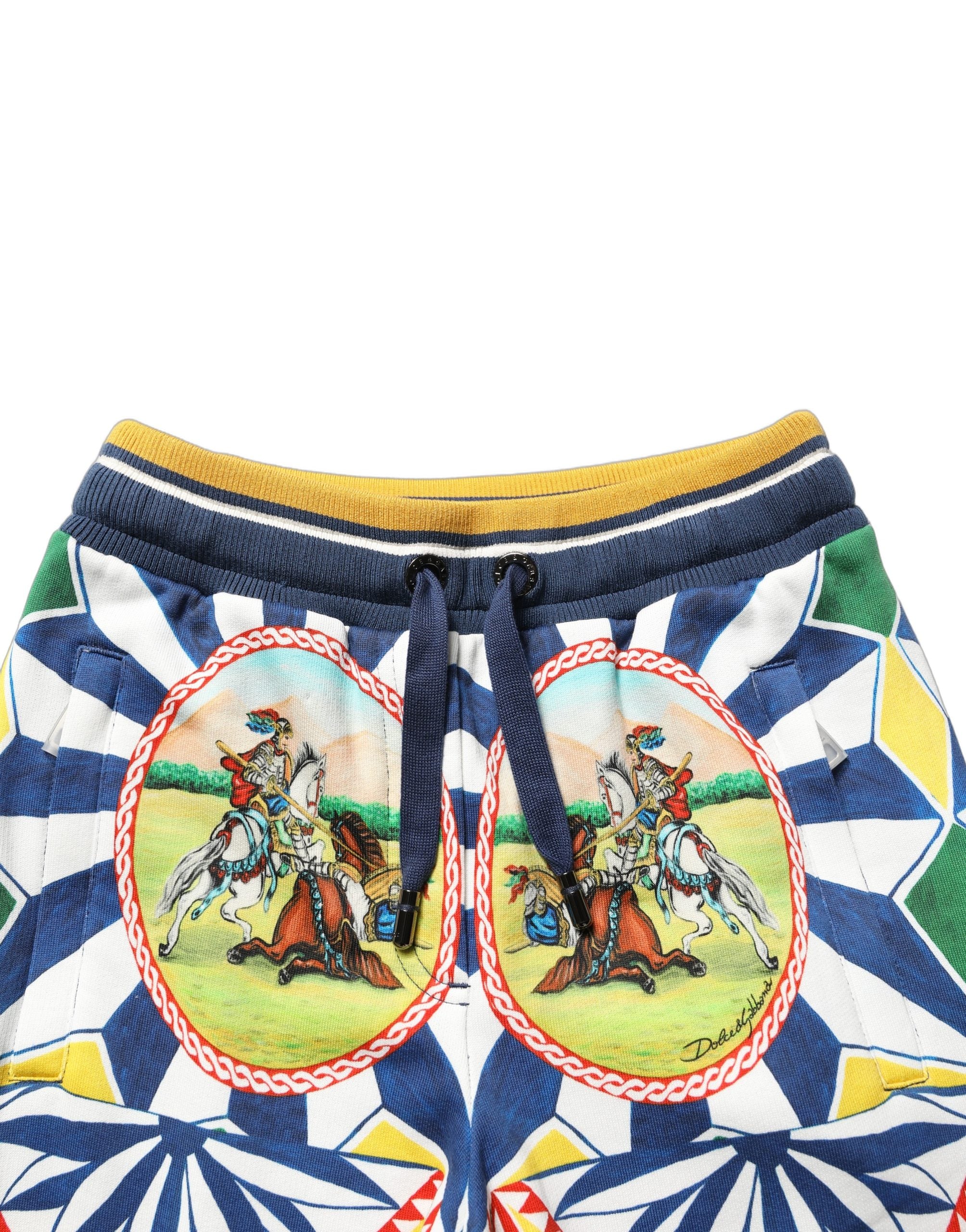 Dolce & Gabbana Multicolor Siciliano Saretto Joggers Pants Dolce & Gabbana