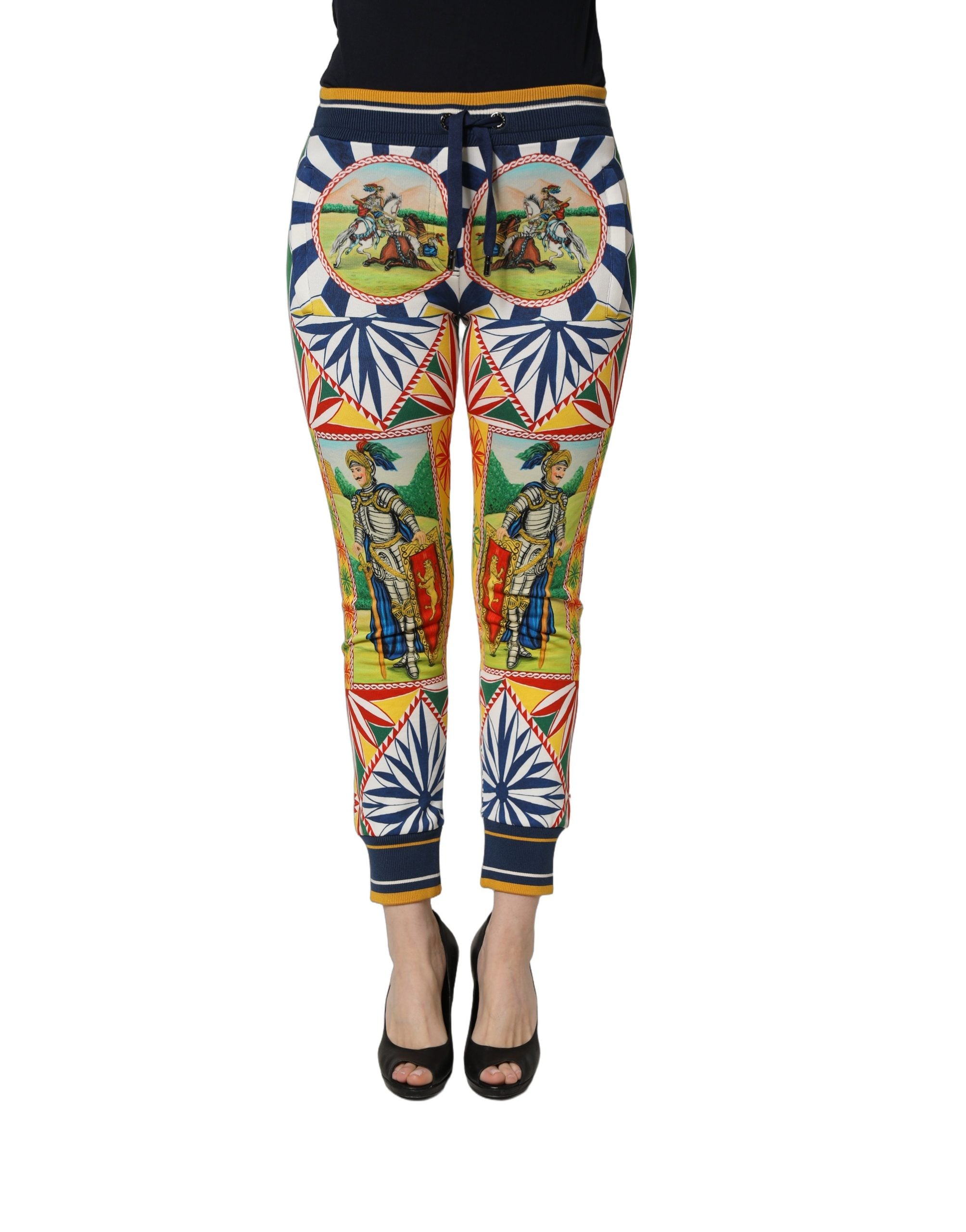 Dolce & Gabbana Multicolor Siciliano Saretto Joggers Pants Dolce & Gabbana