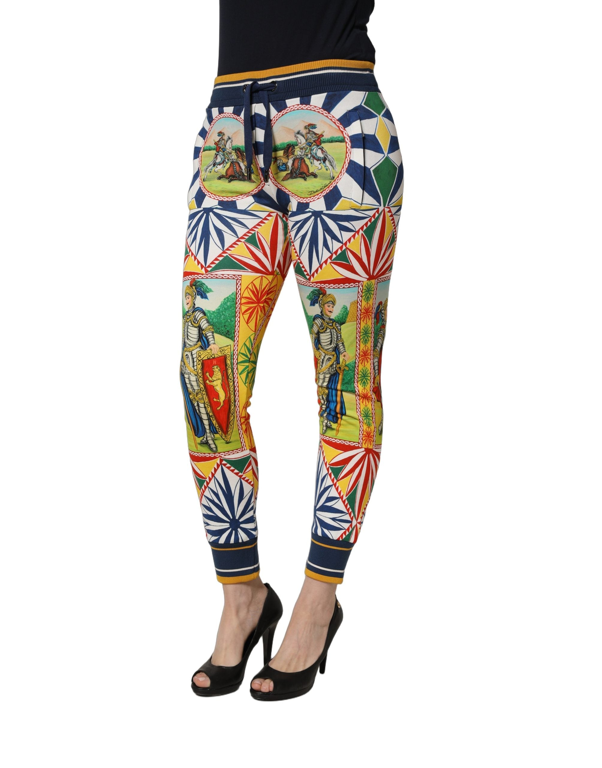 Dolce & Gabbana Multicolor Siciliano Saretto Joggers Pants Dolce & Gabbana