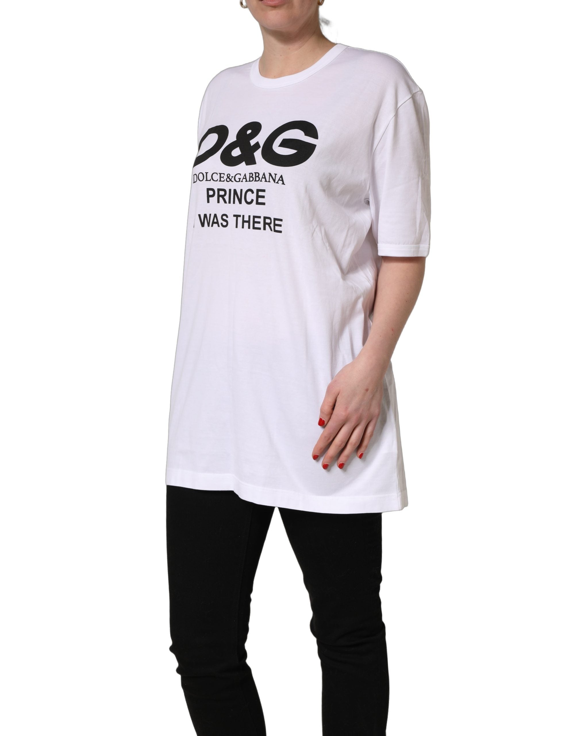 Dolce & Gabbana White D&G PRINCE I WAS THERE Crew Neck T-shirt Dolce & Gabbana
