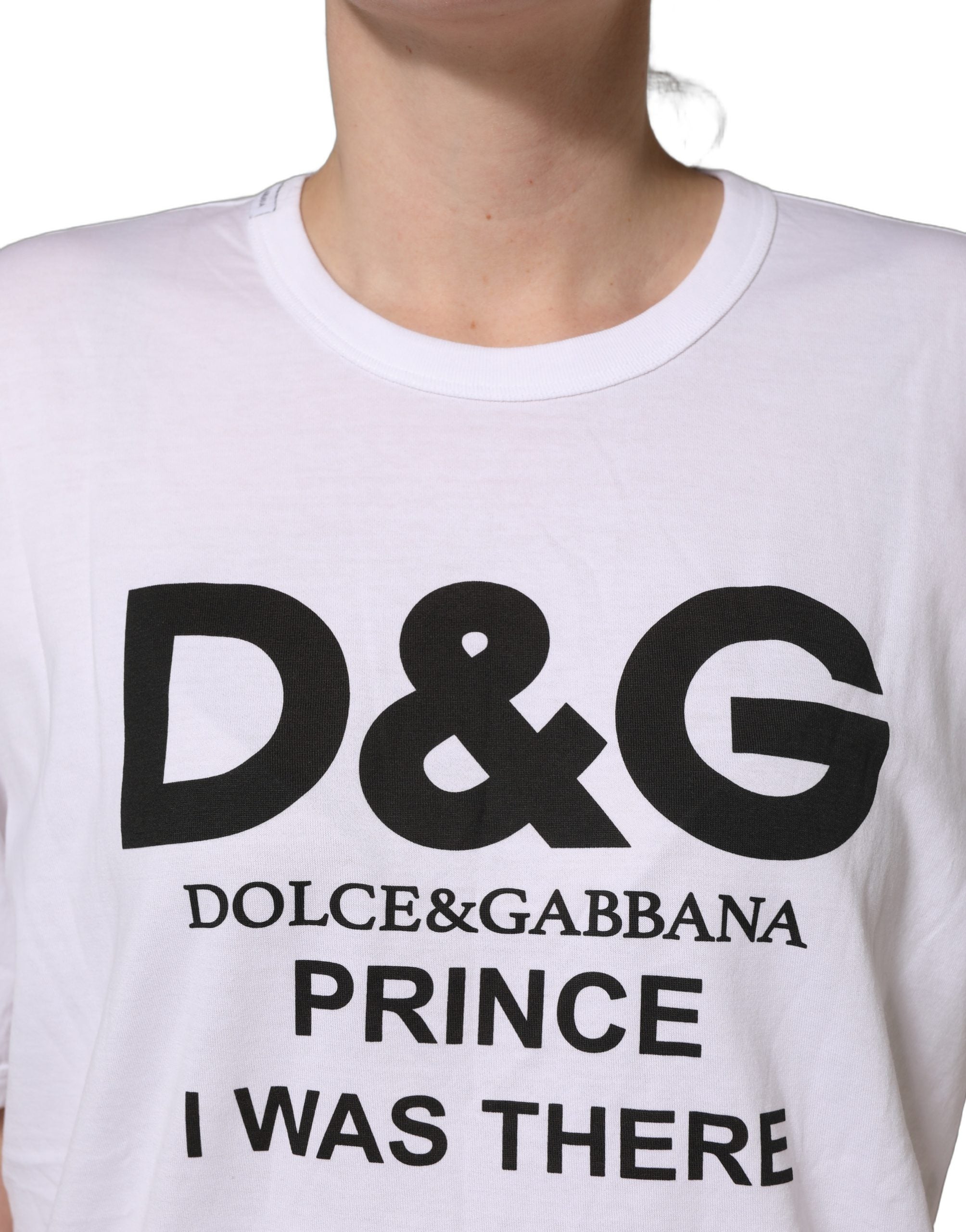 Dolce & Gabbana White D&G PRINCE I WAS THERE Crew Neck T-shirt Dolce & Gabbana