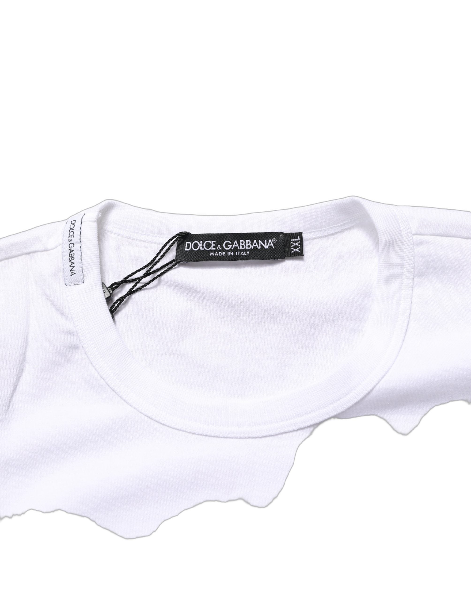 Dolce & Gabbana White D&G PRINCE I WAS THERE Crew Neck T-shirt Dolce & Gabbana