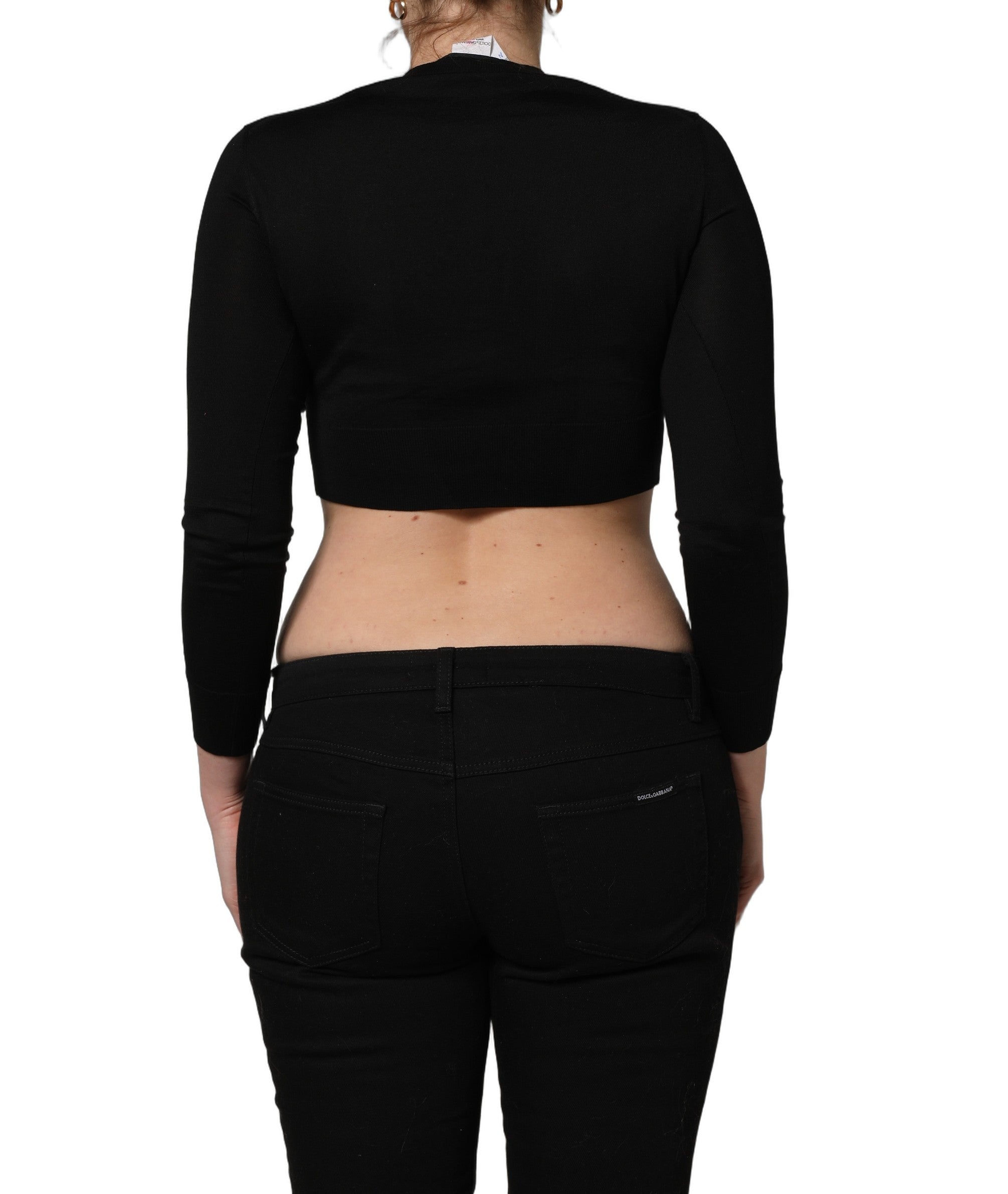Dolce & Gabbana Black Graphic Print Long-Sleeved Top Dolce & Gabbana