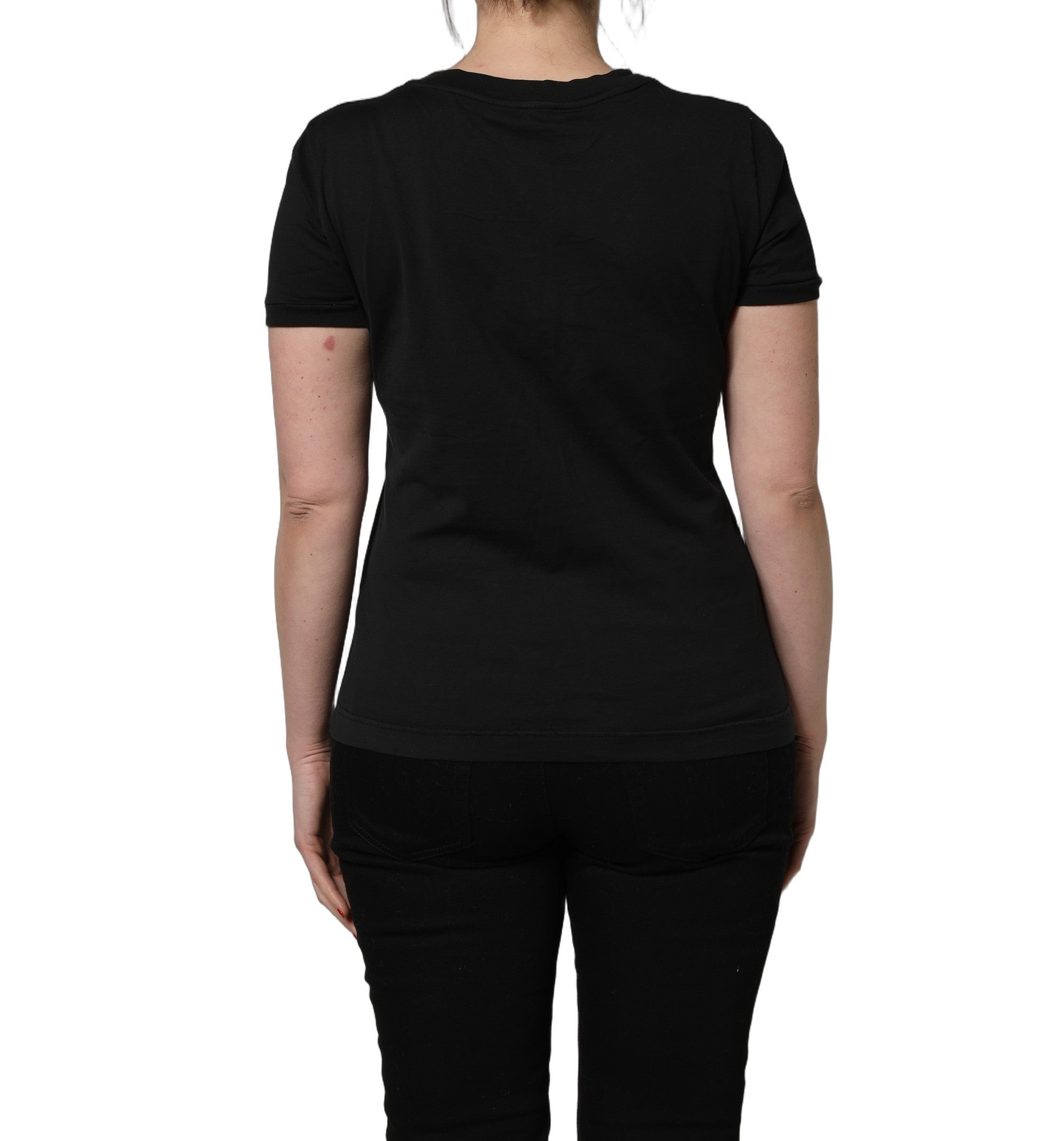 Dolce & Gabbana Black Cotton Short-Sleeve Crew Neck T-shirt Dolce & Gabbana