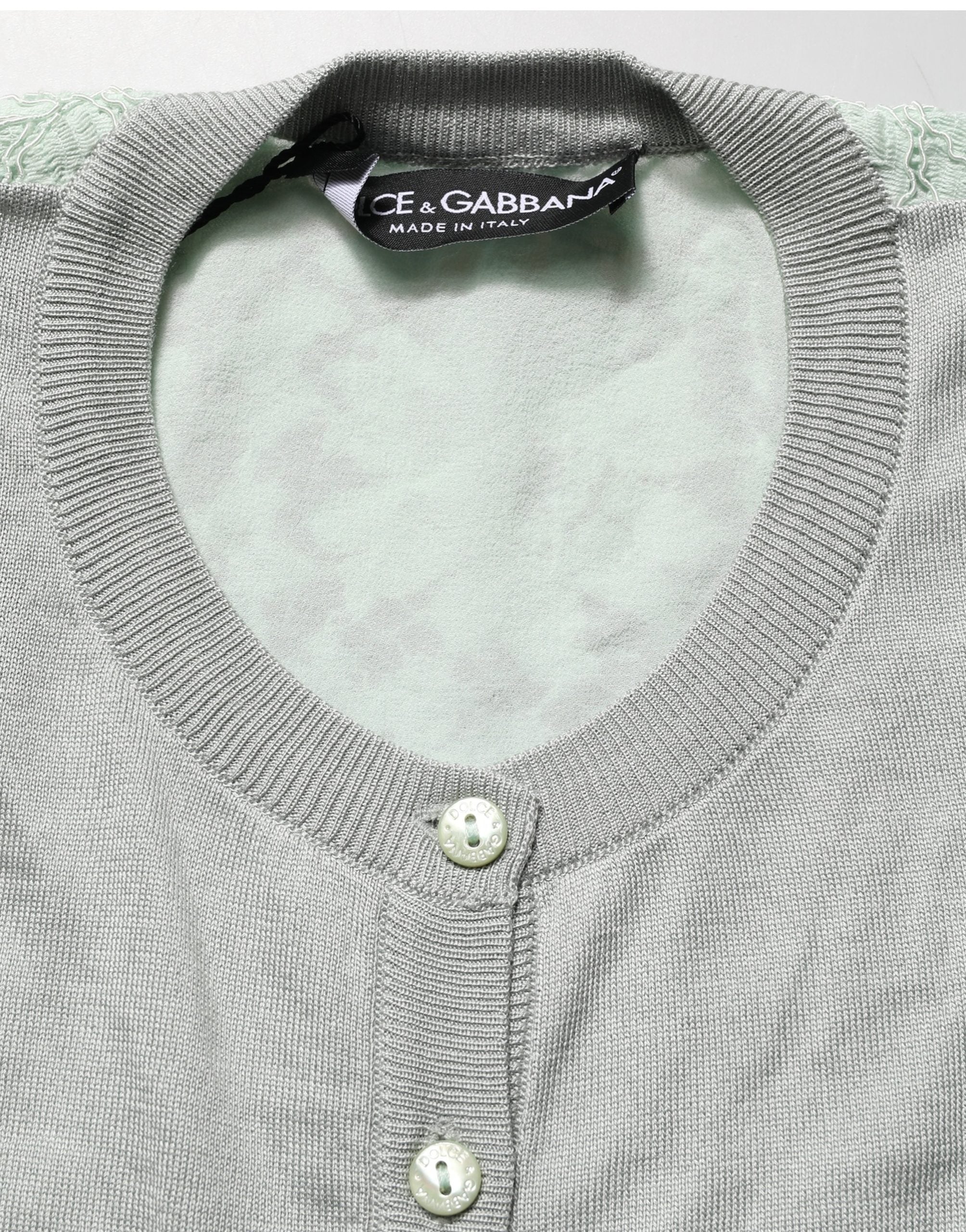 Dolce & Gabbana Green ButtonDown LongSleeve Cardigan Sweater Dolce & Gabbana