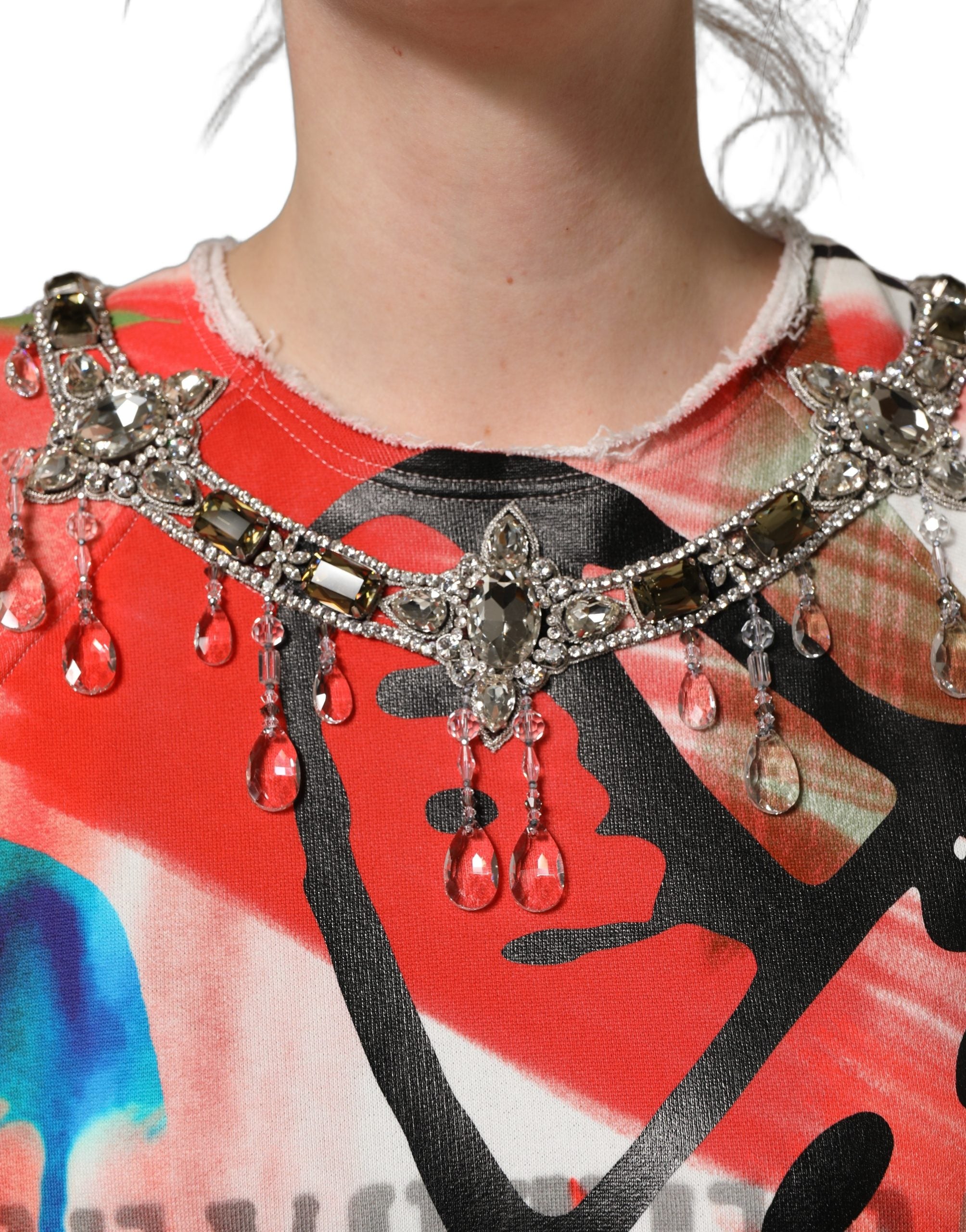 Dolce & Gabbana Multicolor Embellished Graffiti Sweatshirt Dolce & Gabbana