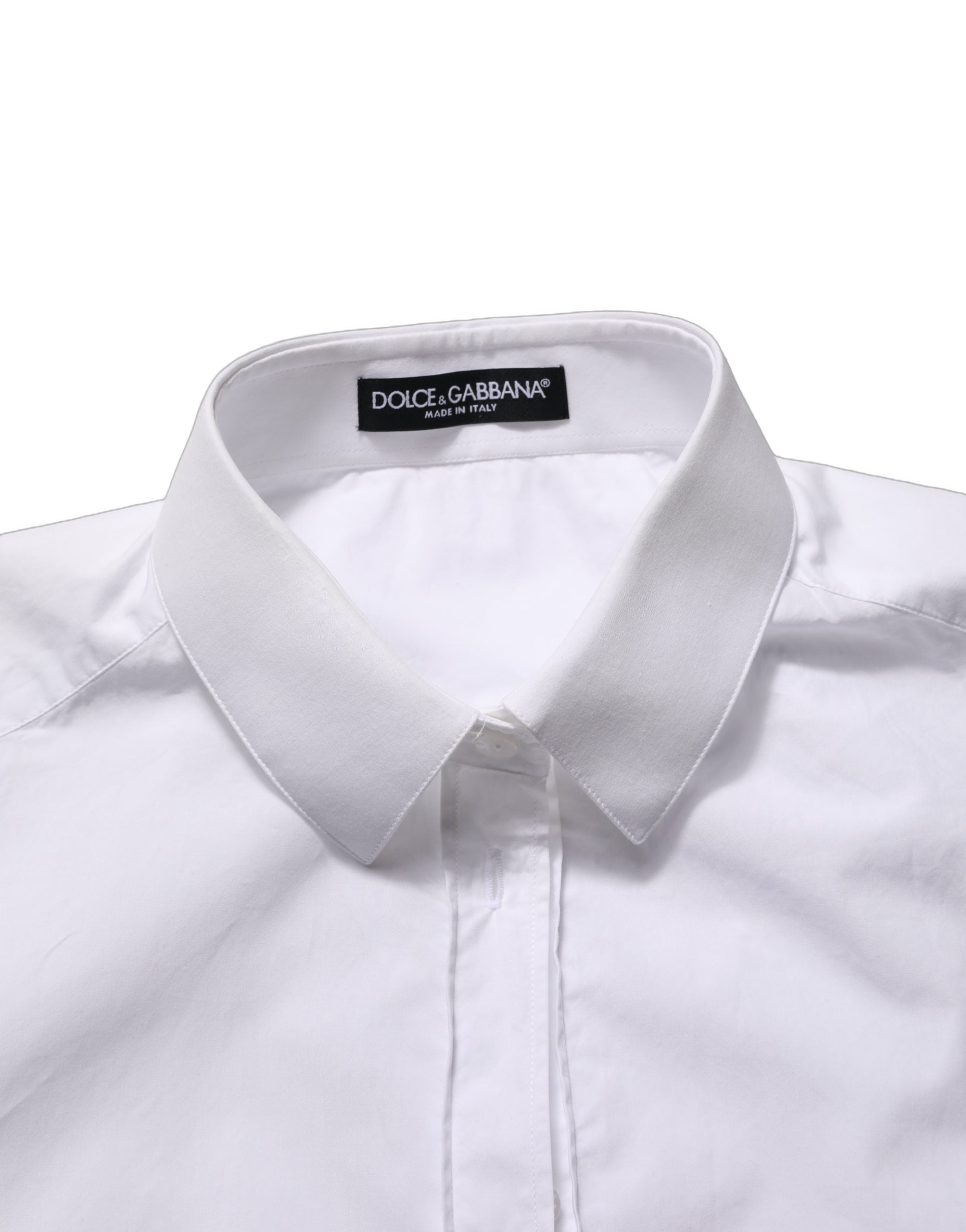 Dolce & Gabbana White Cotton Long Sleeve Button-Up Shirt Top Dolce & Gabbana