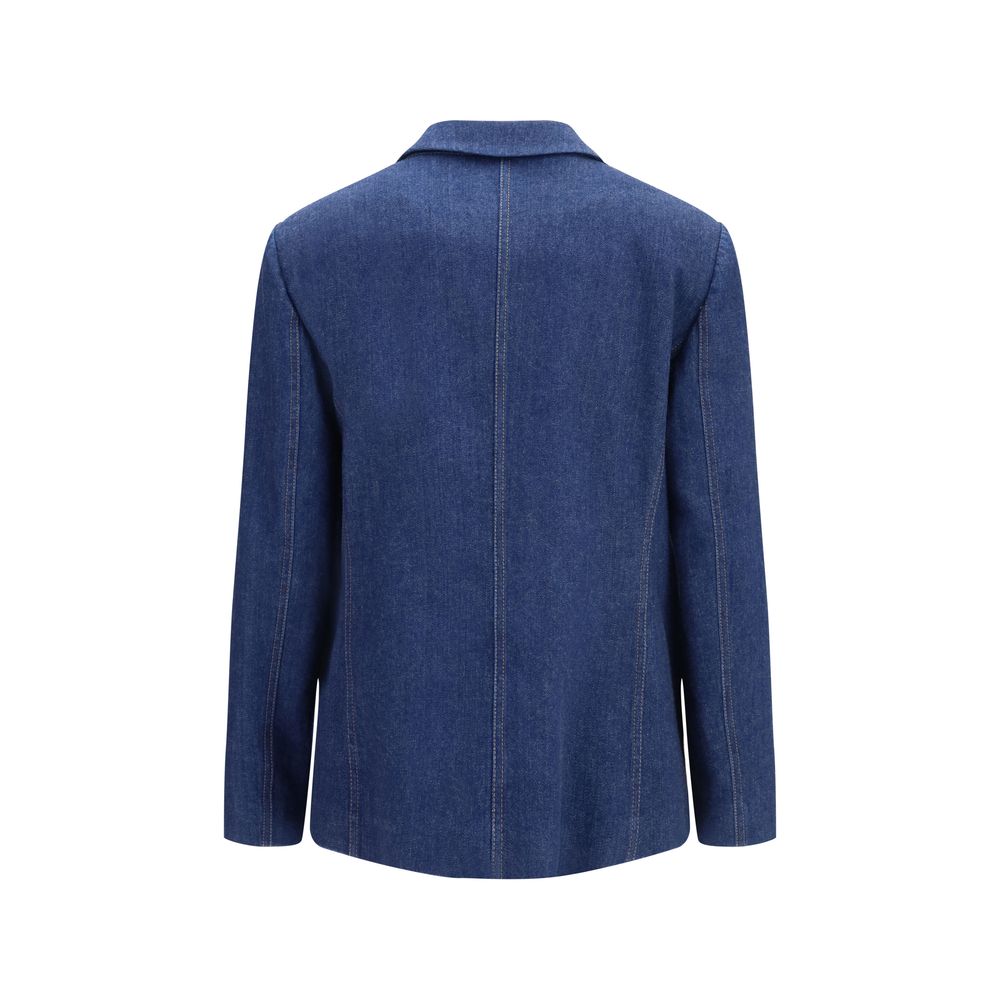 Giorgio Armani Blue Elastane Denim Jacket Giorgio Armani