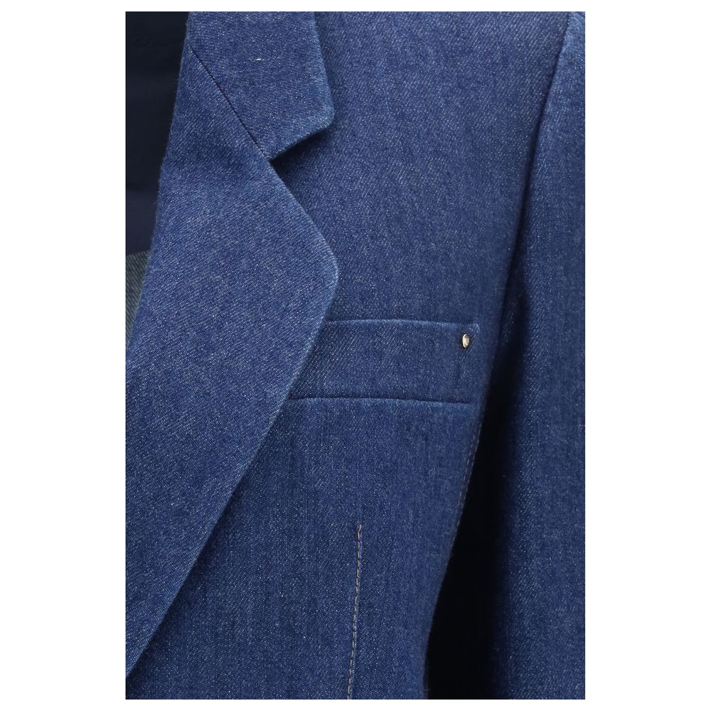Giorgio Armani Blue Elastane Denim Jacket Giorgio Armani