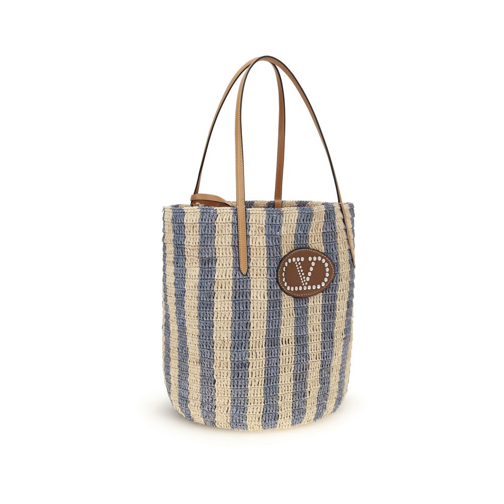 Valentino Garavani Multicolor Raffia Backet Bag Valentino Garavani