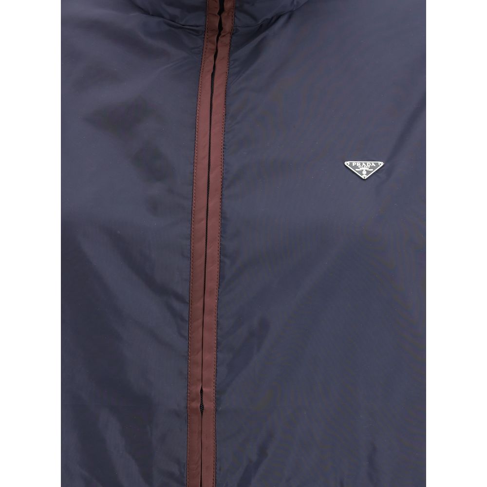 Prada Blue Polyamide Shell Jacket Prada