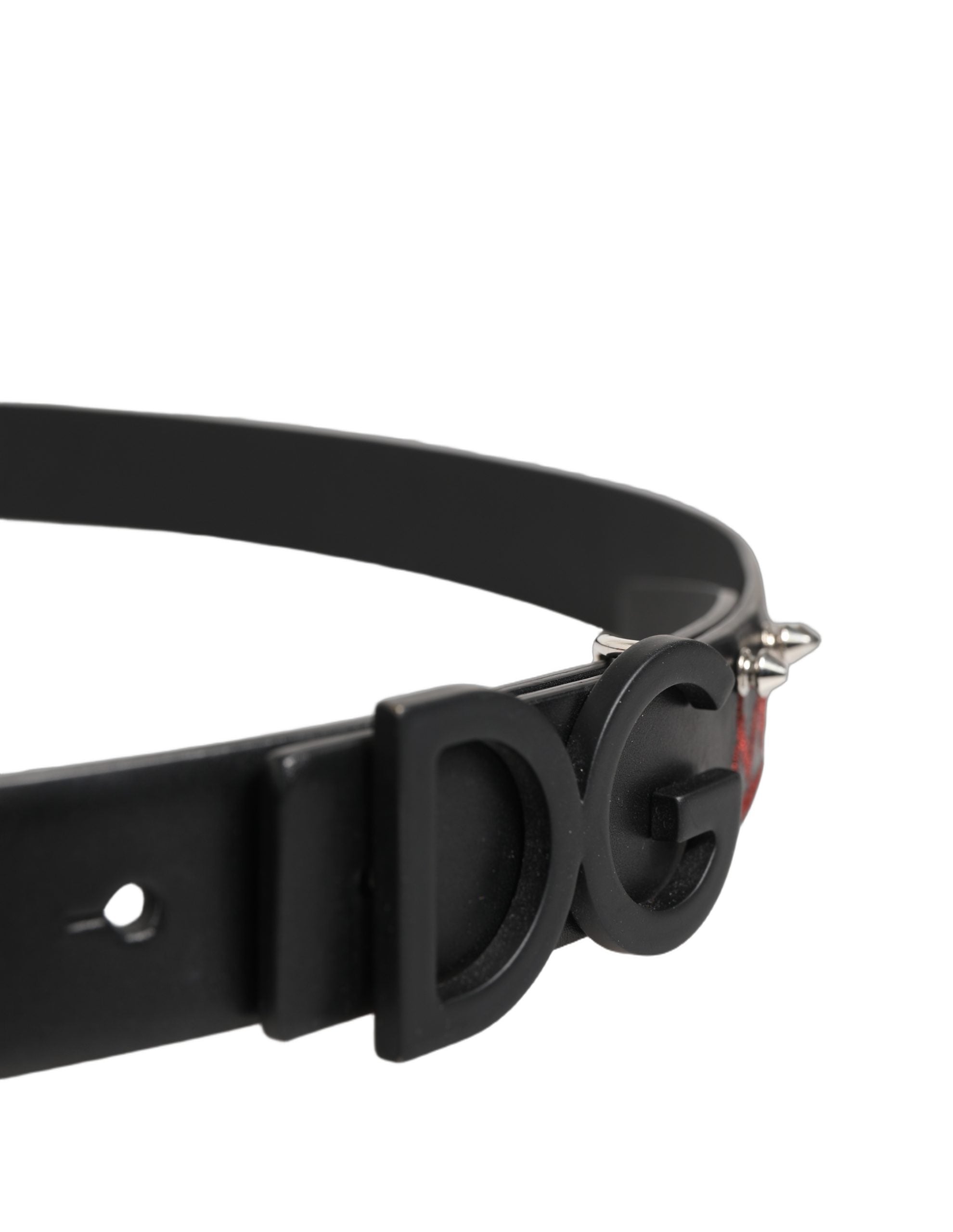 Dolce & Gabbana Black Leather Prince Crown Logo Buckle Belt Dolce & Gabbana