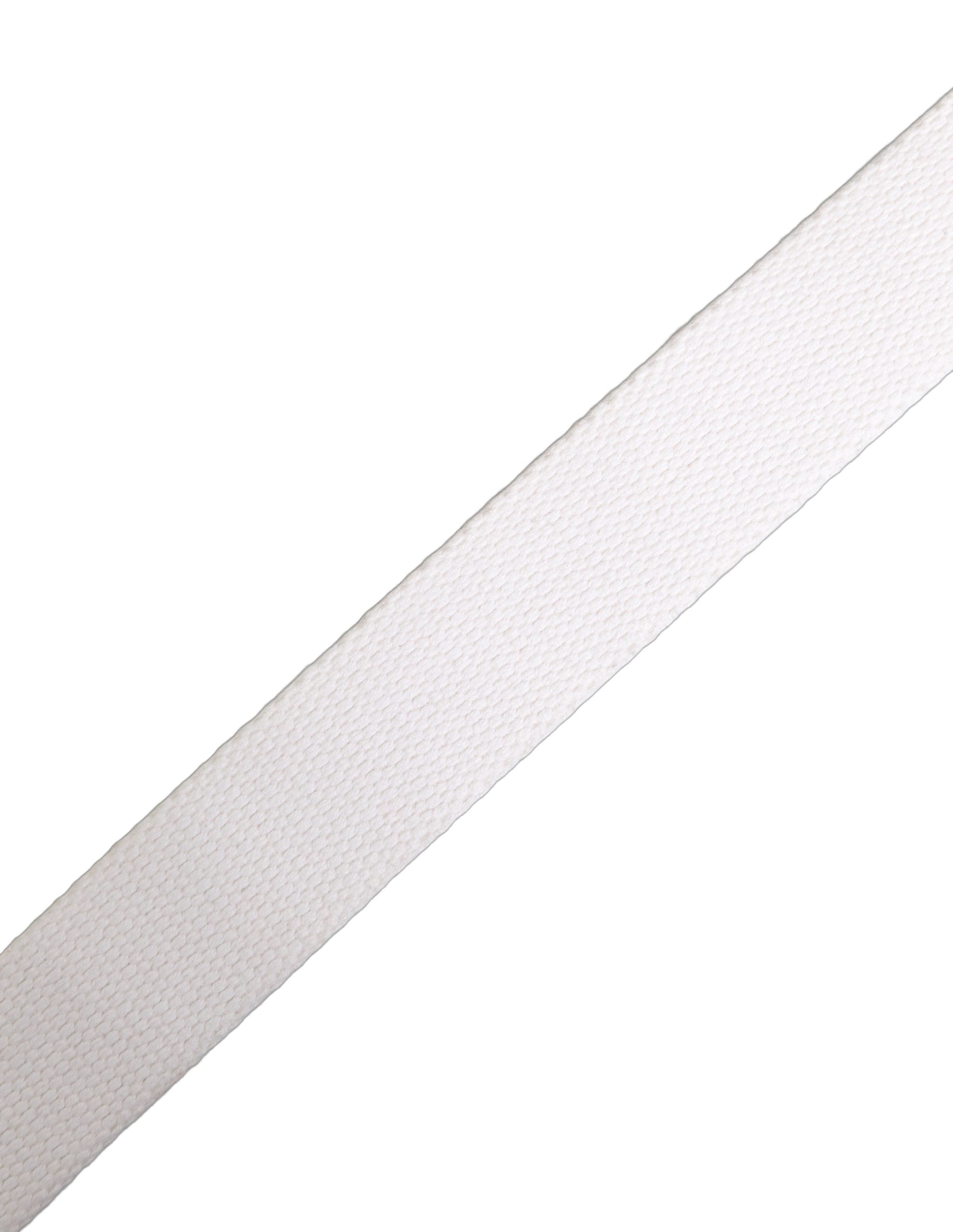 Dolce & Gabbana White Graffiti Print Gold Metal Buckle Belt Dolce & Gabbana