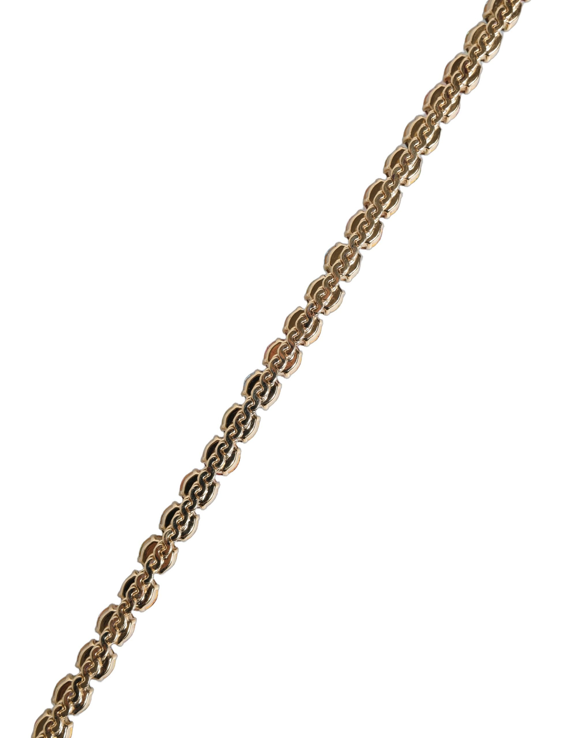 Dolce & Gabbana Pink Leather Crystal Chain Embellished Belt Dolce & Gabbana