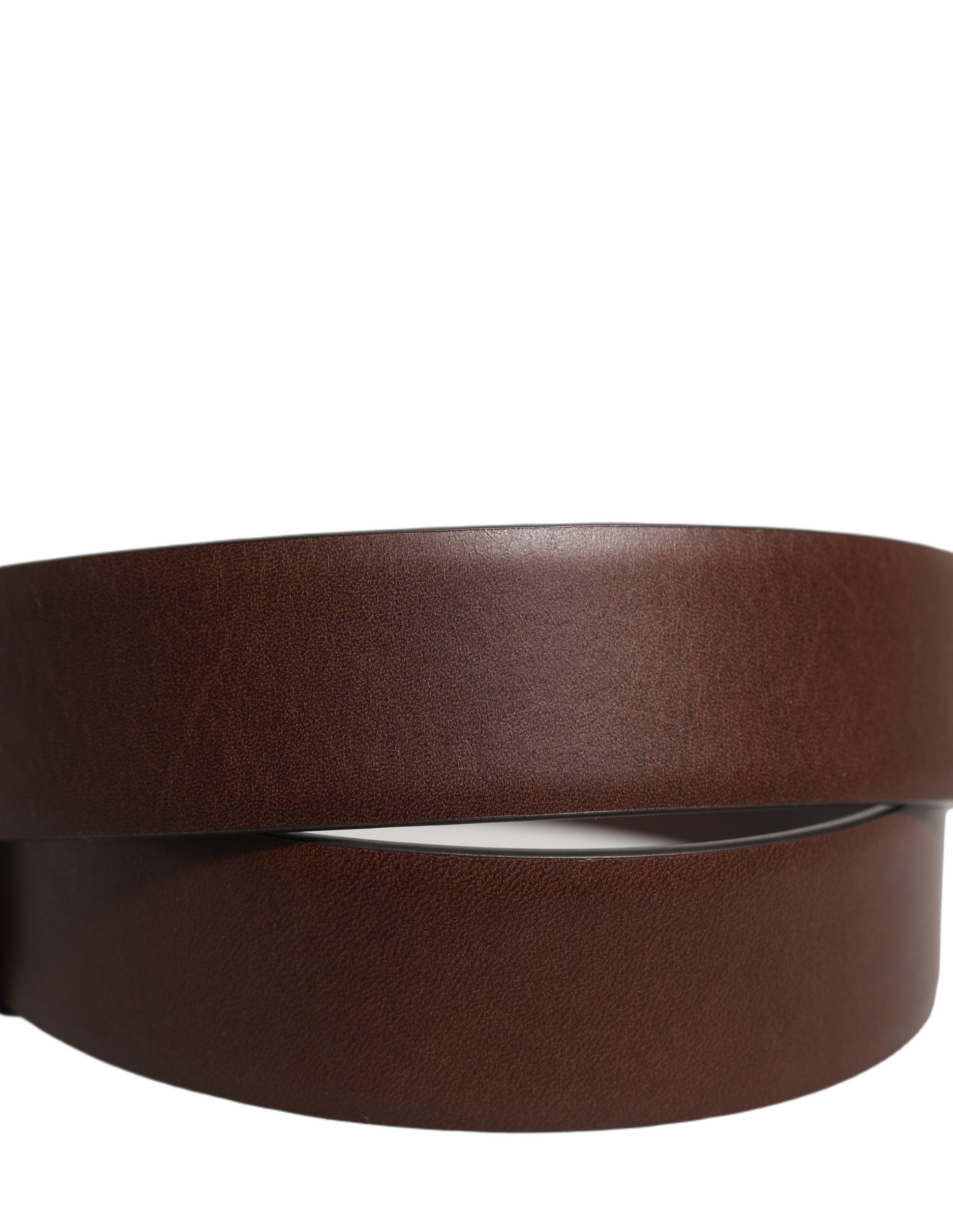 Dolce & Gabbana Brown Calfskin Leather Gold Metal Buckle Belt Dolce & Gabbana