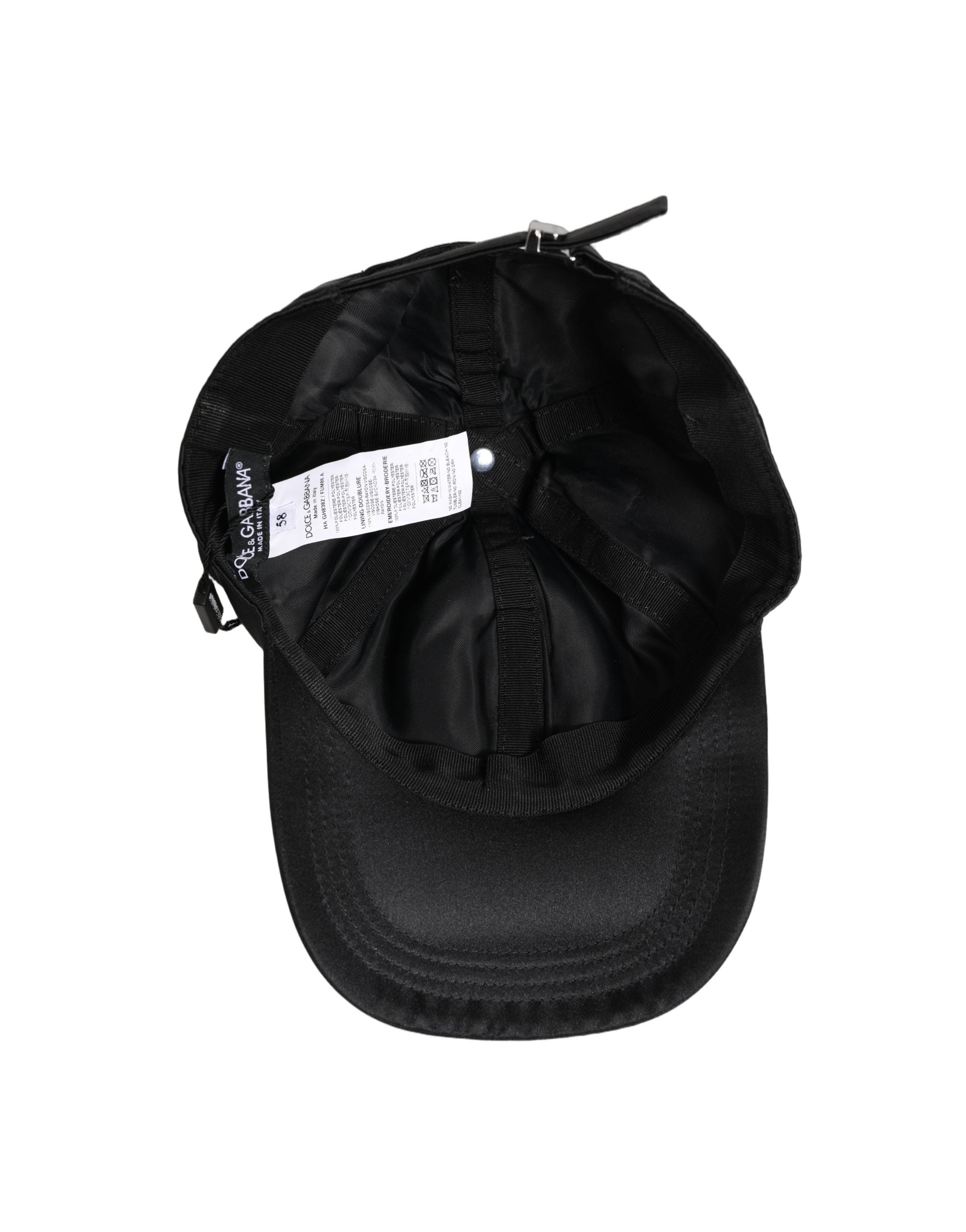 Dolce & Gabbana Men Black Velvet Animal Ears Baseball Cap Hat Dolce & Gabbana