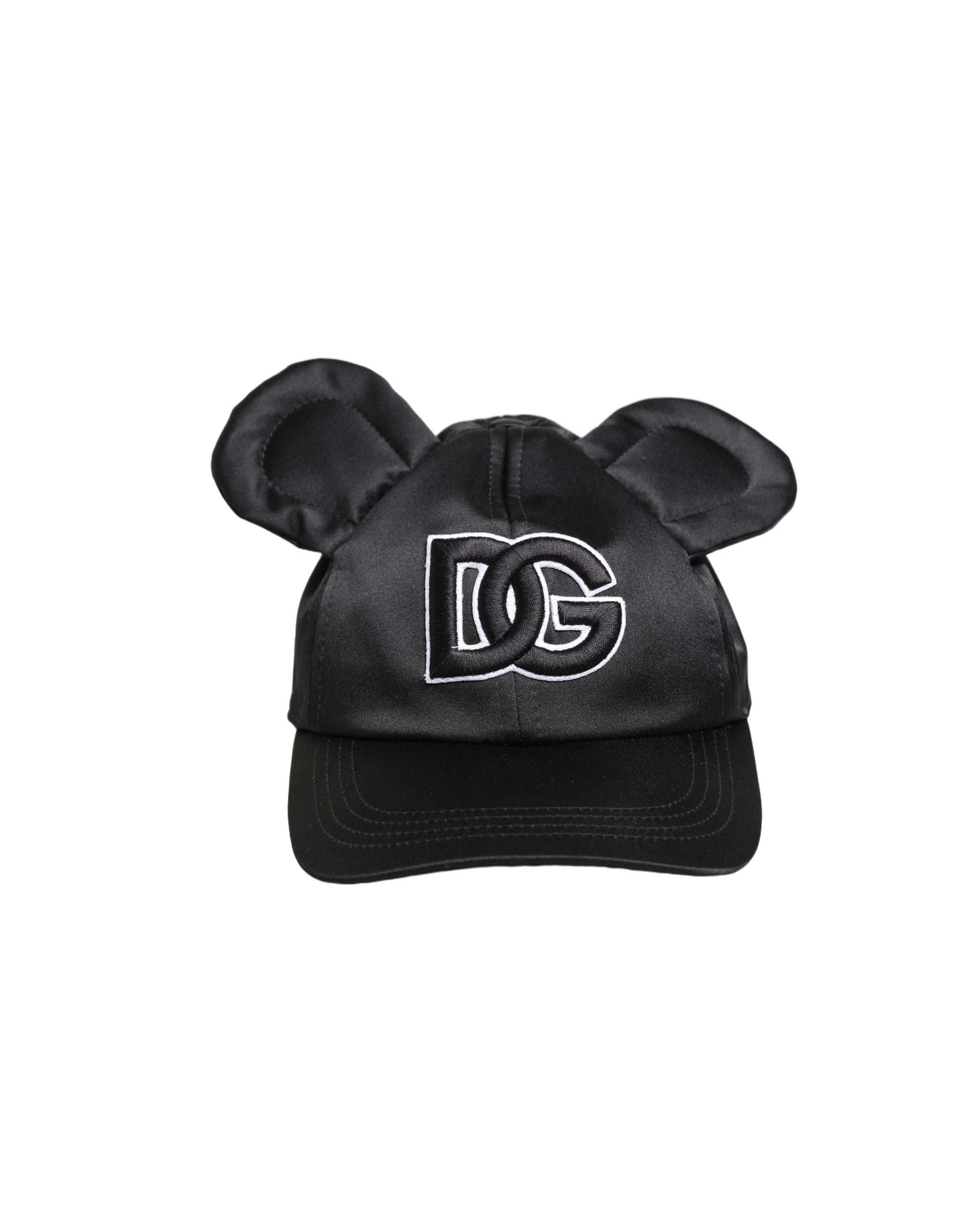 Dolce & Gabbana Men Black Velvet Animal Ears Baseball Cap Hat Dolce & Gabbana