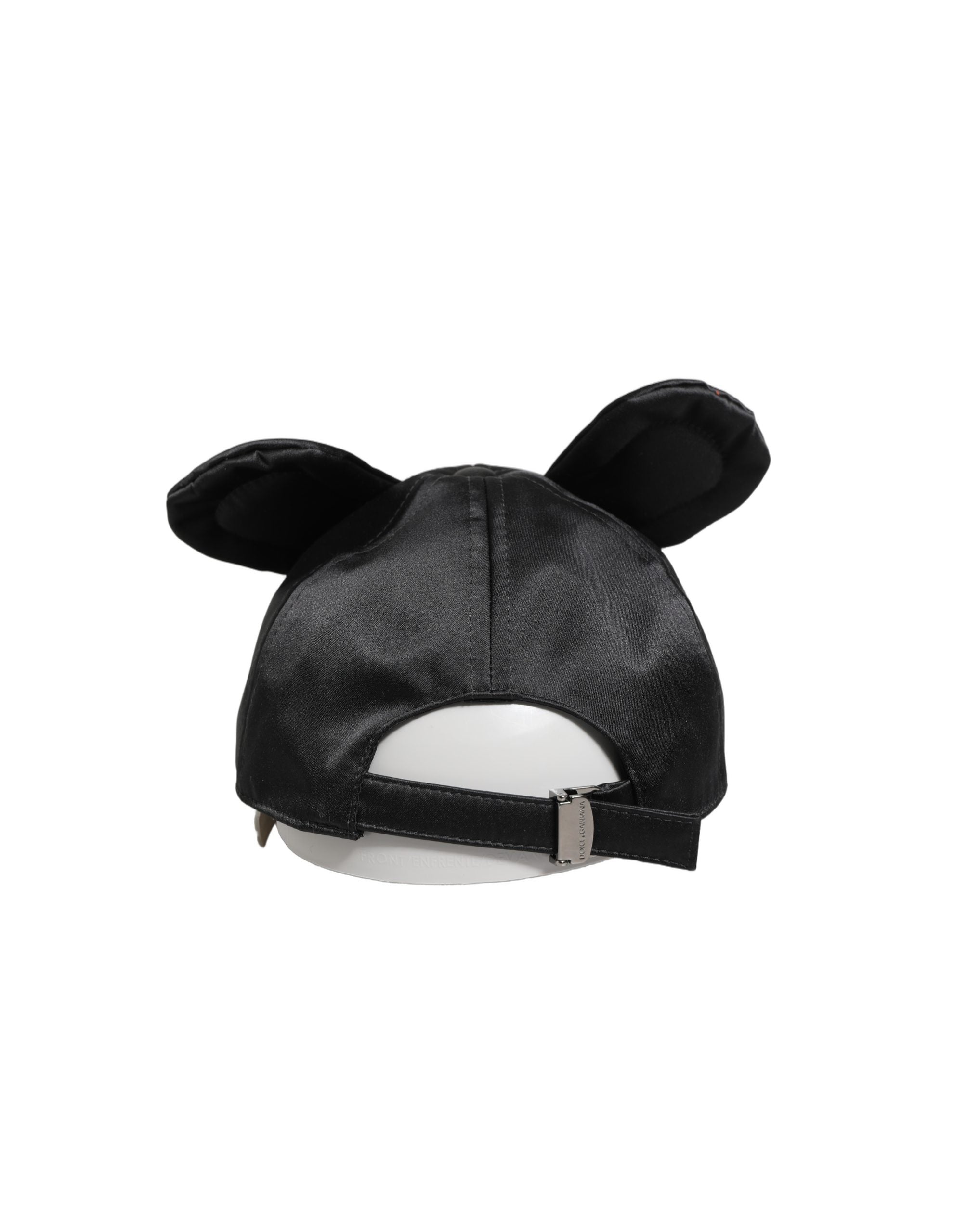 Dolce & Gabbana Men Black Velvet Animal Ears Baseball Cap Hat Dolce & Gabbana