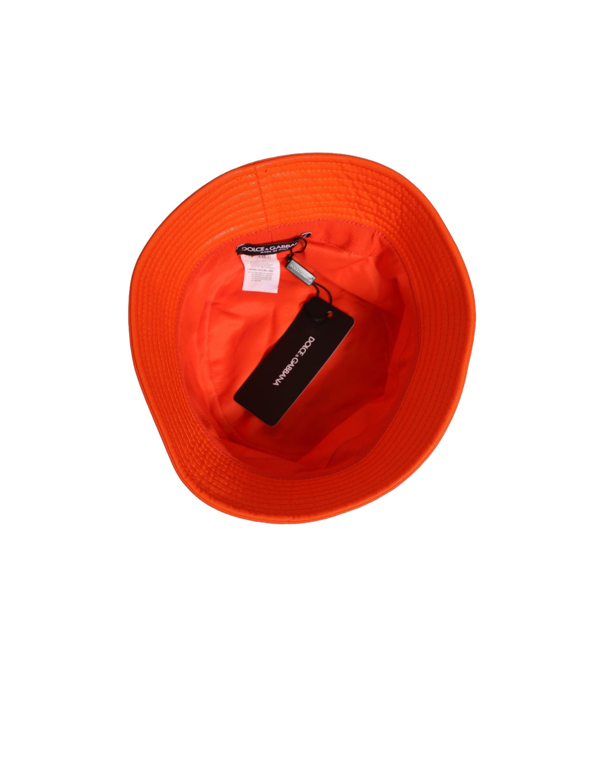 Dolce & Gabbana Orange Crystal Embellished Bucket Fisherman Cap Hat Dolce & Gabbana
