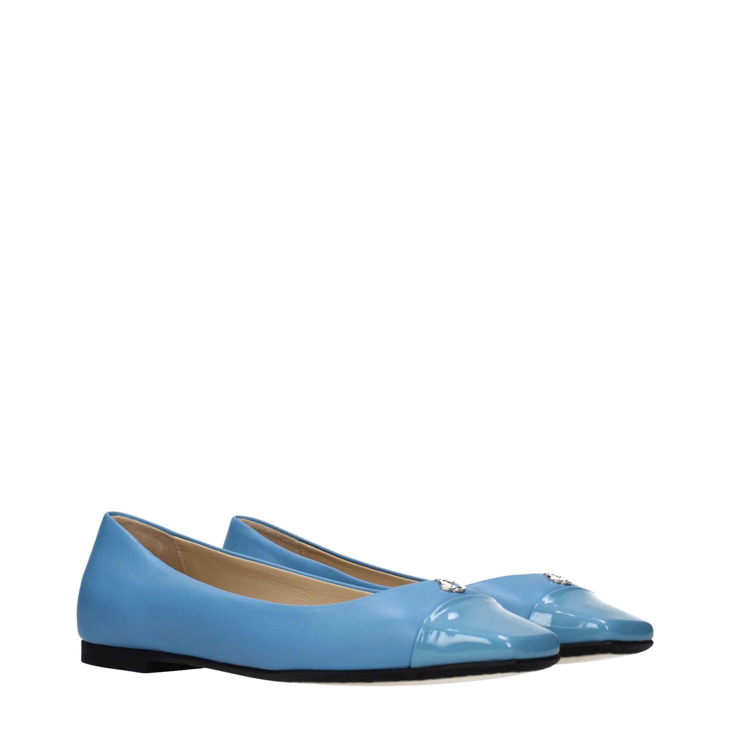 Jimmy Choo Light Blue Leather Ballet Flats Jimmy Choo
