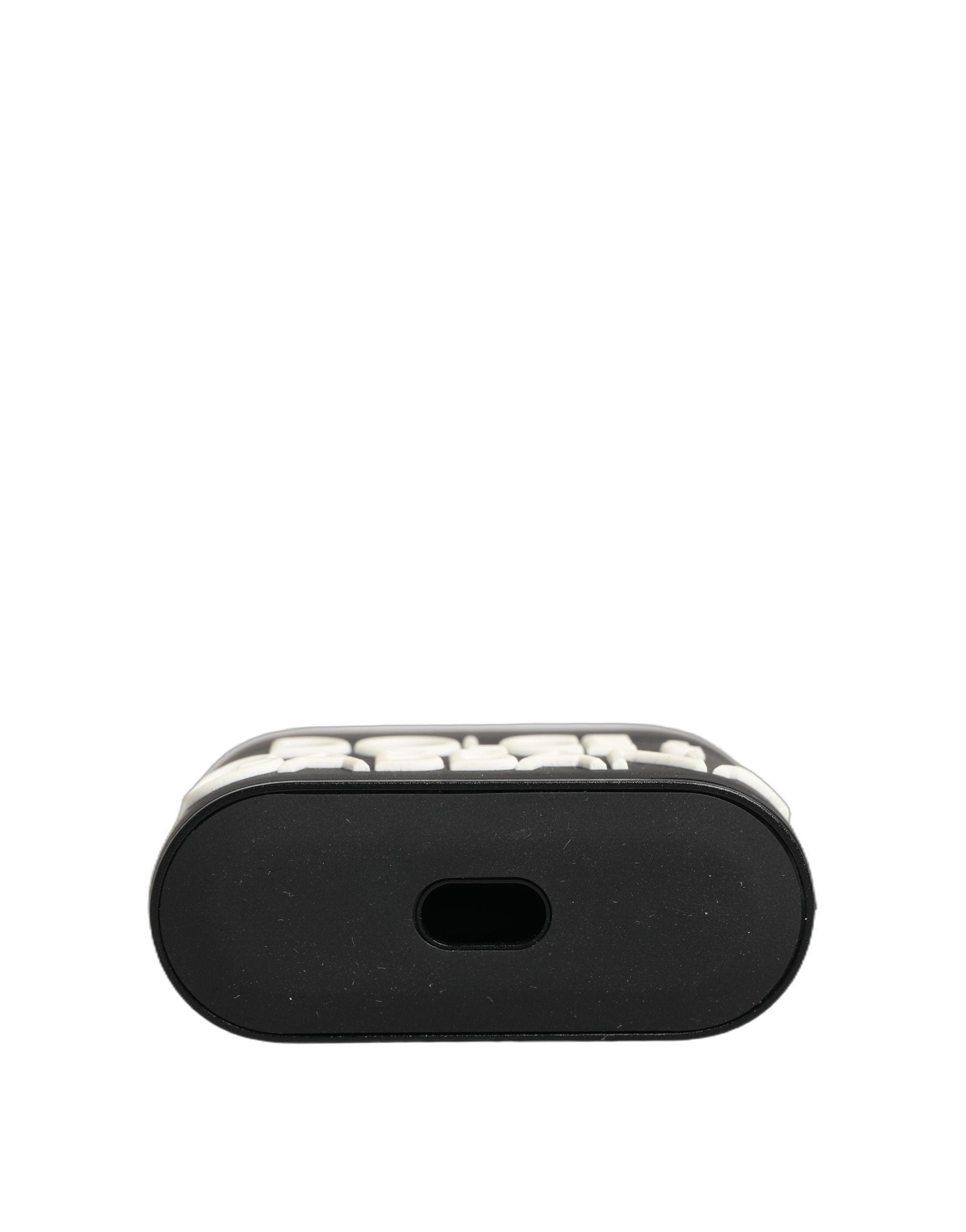 Dolce & Gabbana Case Black PVC Embossed Logo Flip Holder Women Airpods Dolce & Gabbana