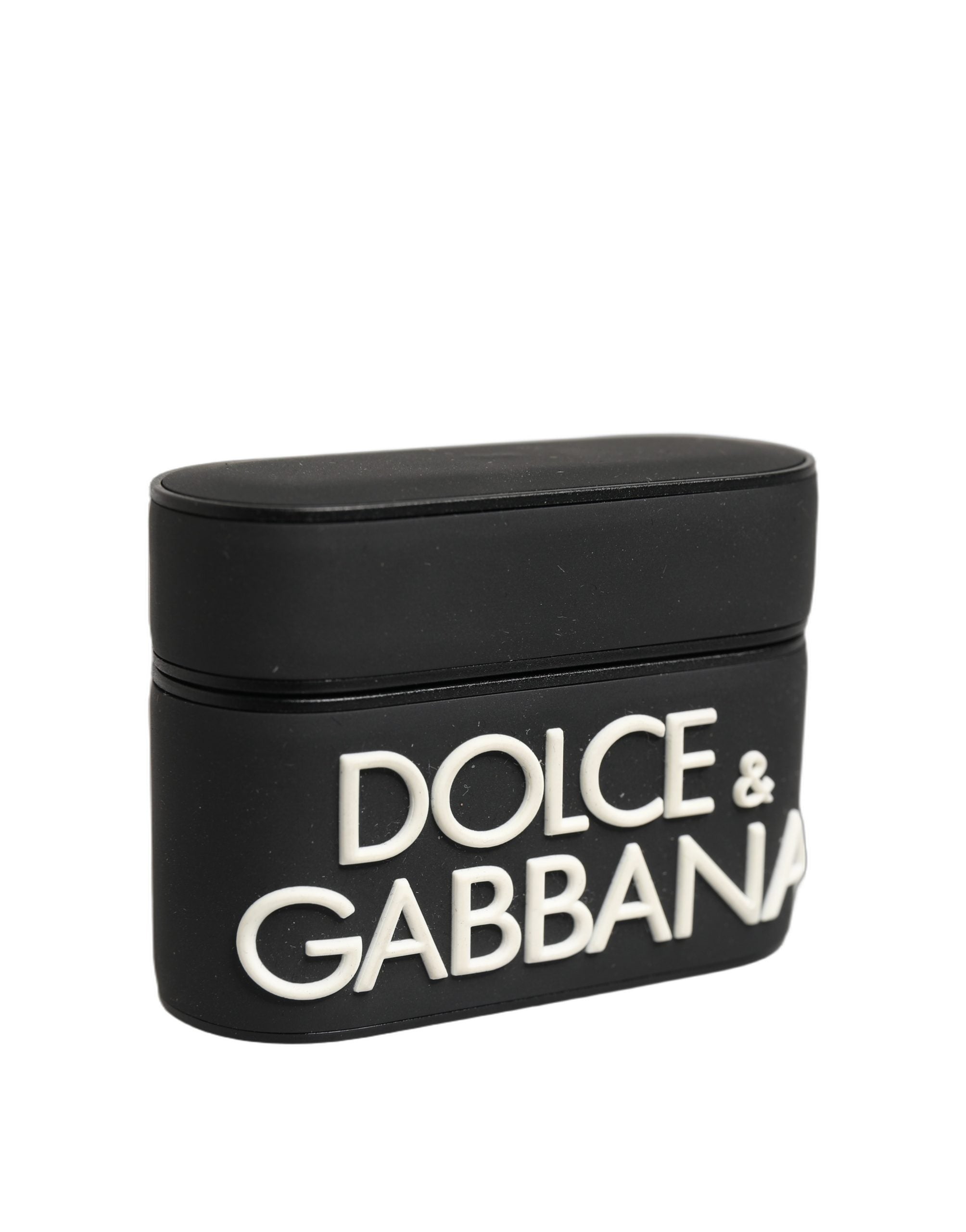 Dolce & Gabbana Case Black PVC Embossed Logo Flip Holder Women Airpods Dolce & Gabbana