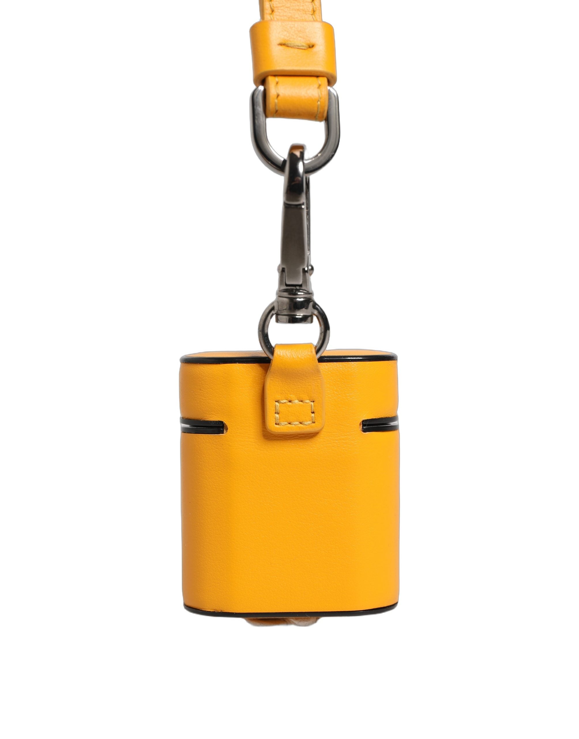 Dolce & Gabbana Case Yellow Calf Leather Logo Flip Holder Strap Airpods Dolce & Gabbana